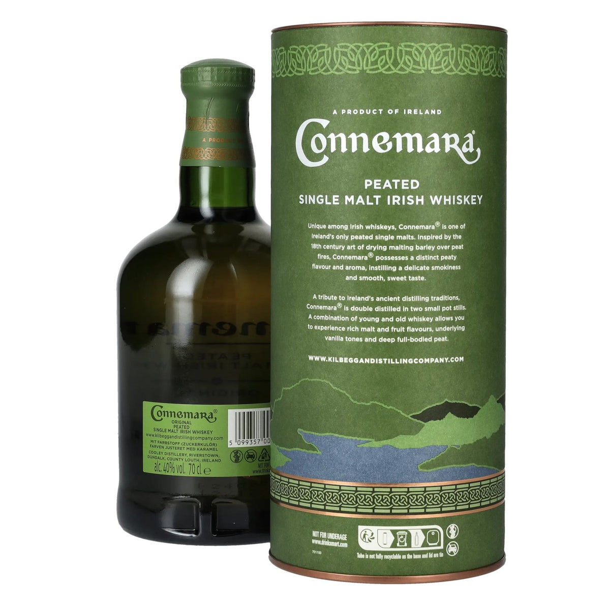 Connemara ORIGINAL Peated Single Malt Irish Whiskey 40% Vol. 0,7l in Geschenkbox