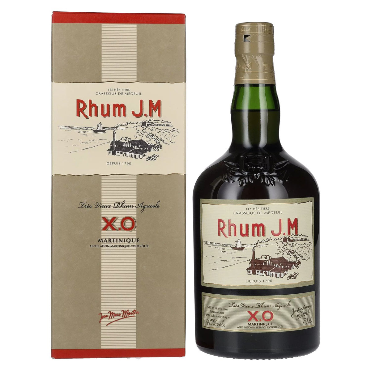 Rhum J.M Très Vieux Rhum Agricole X.O 45% Vol. 0,7l in Geschenkbox