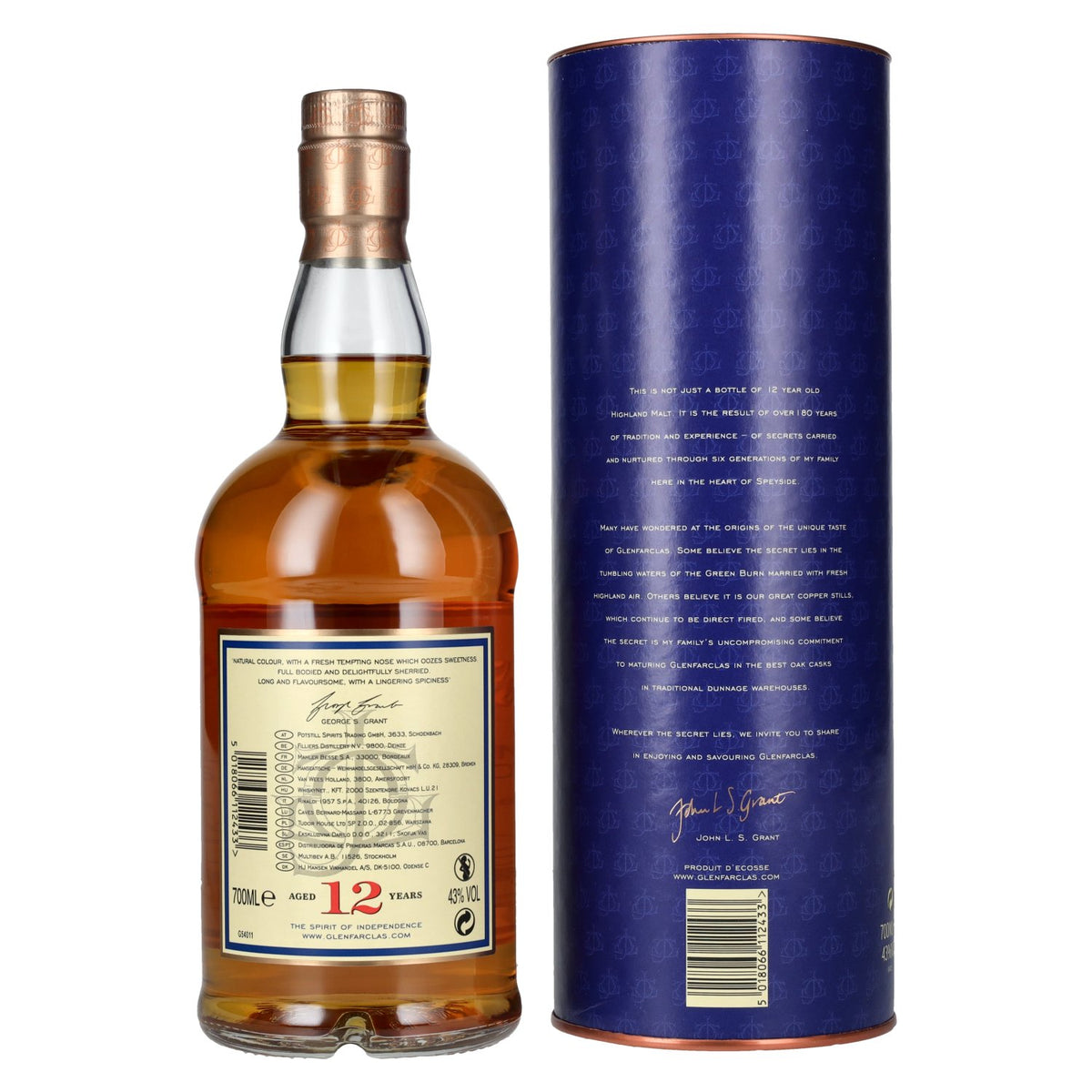 Glenfarclas 12 ans d'âge, whisky single malt des Highlands, 43 % vol., 0,7 l, dans un coffret cadeau