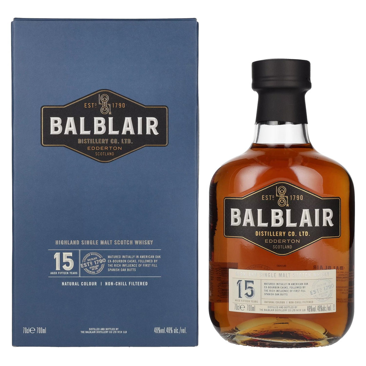 Balblair 15 Years Old Highland Single Malt 46% ABV 0.7l in a gift box