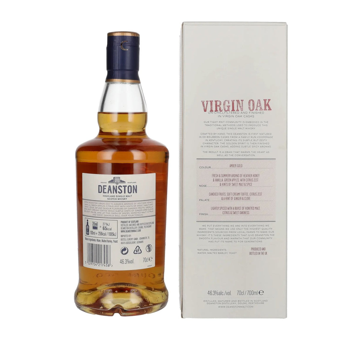 Deanston VIRGIN OAK Highland Single Malt 46.3% ABV 0.7l in a gift box