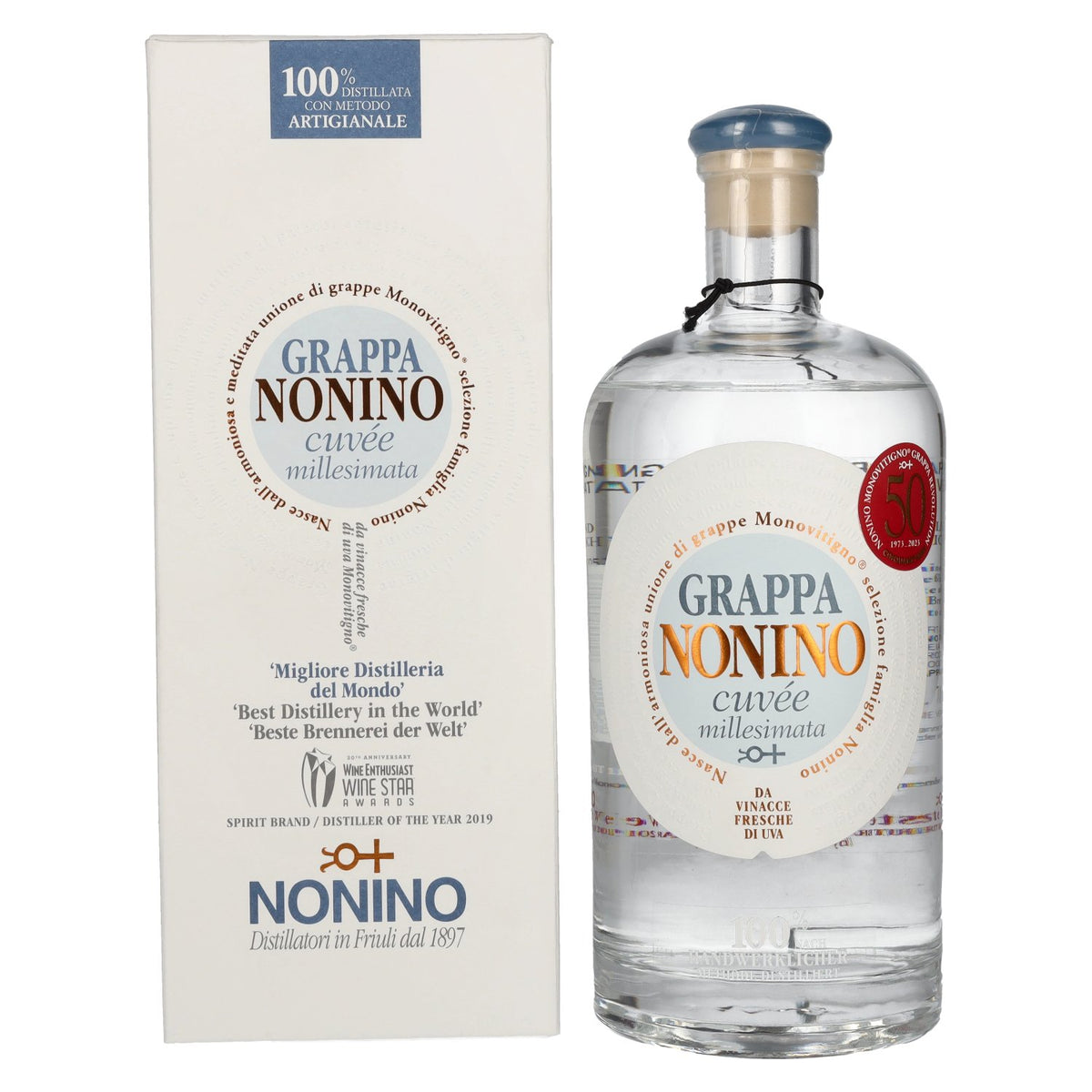 Nonino Grappa Millesimata Cuvée 40% vol. 0,7 l in geschenkverpakking