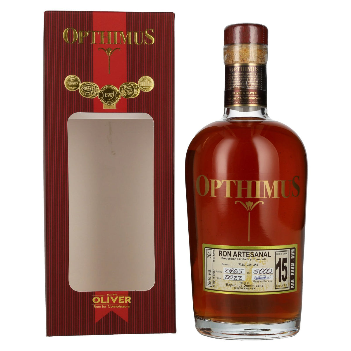 Opthimus 15 Sistema Solera Res Laude 38 % vol., 0,7 l, dans un coffret cadeau