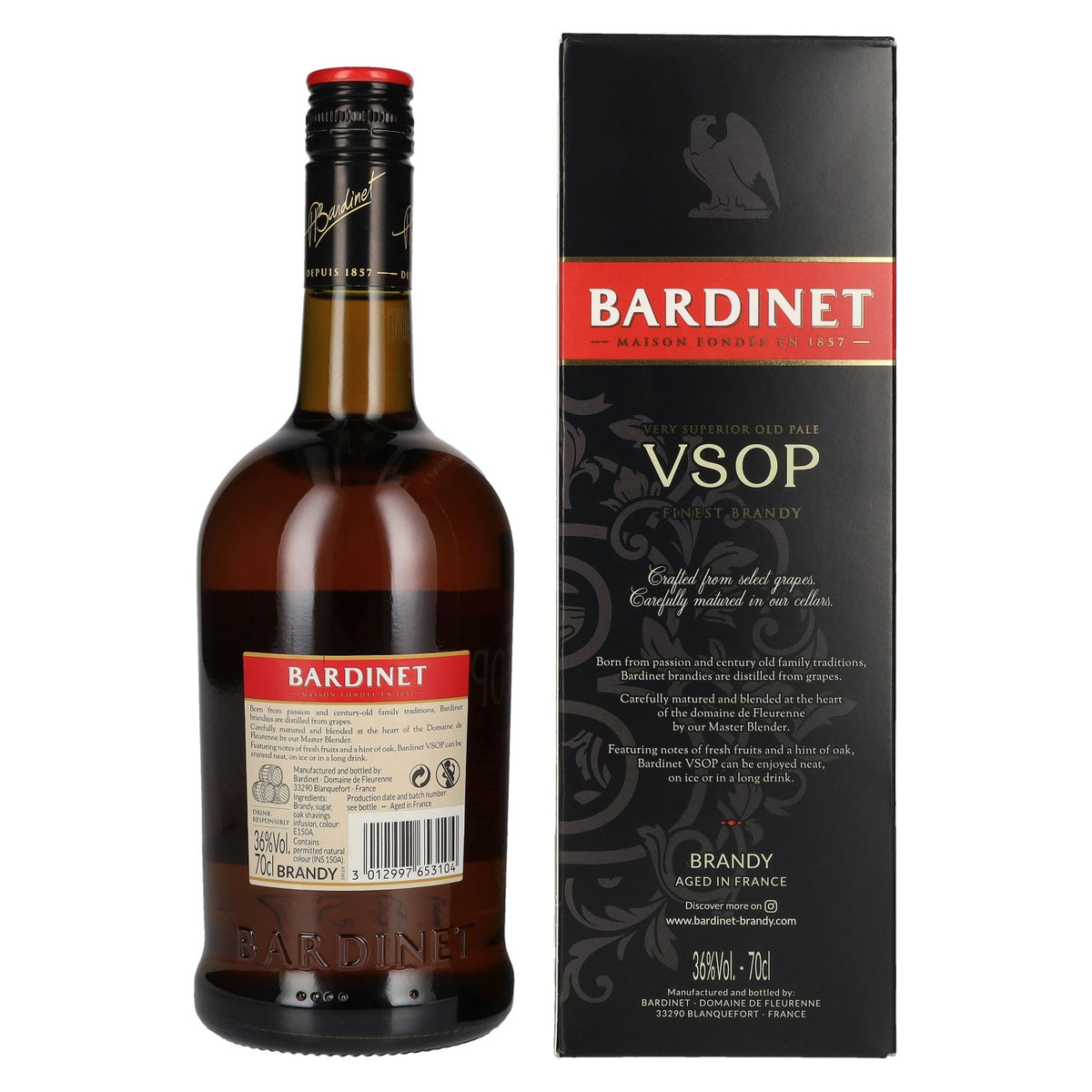 Bardinet VSOP Finest Brandy 36% vol. 0,7 l in geschenkverpakking