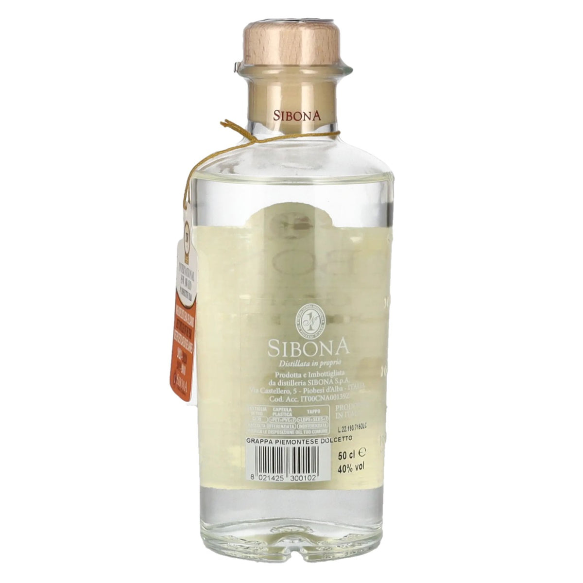 Sibona La Grappa di DOLCETTO 40% ABV 0.5l