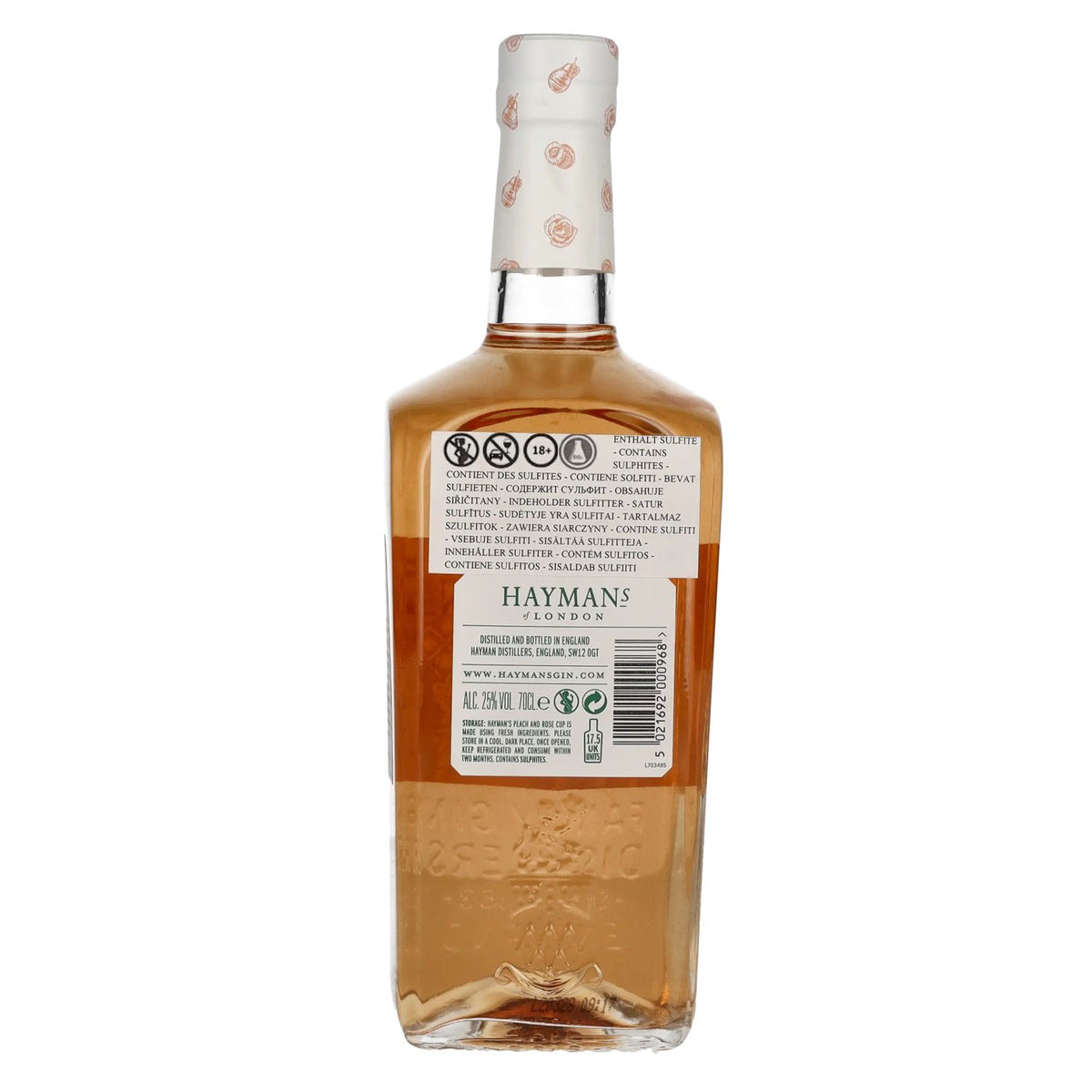 Hayman's of London PEACH &amp; ROSE CUP 25% vol. 0,7 l