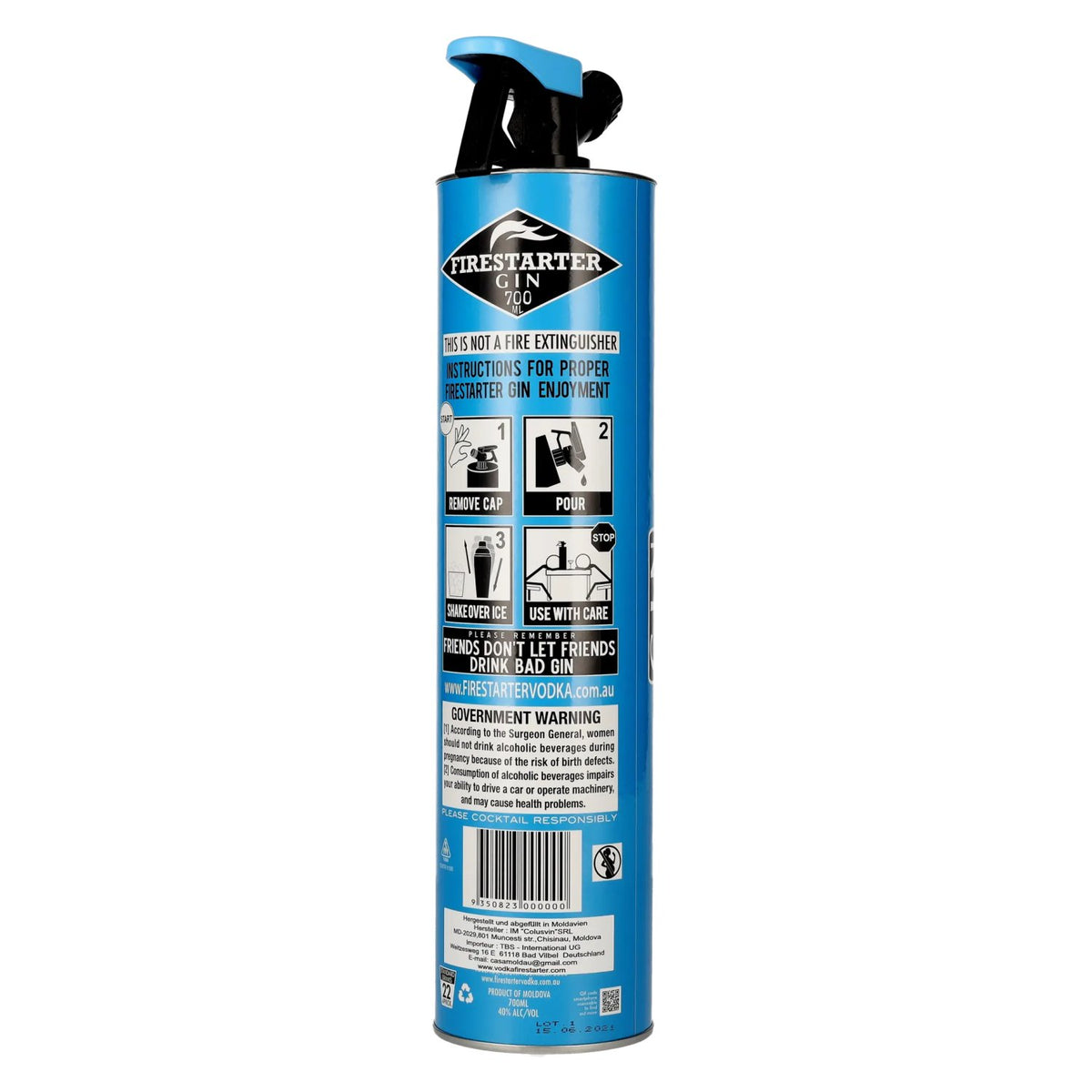 Gin Firestarter Premium 40 % vol., 0,7 l