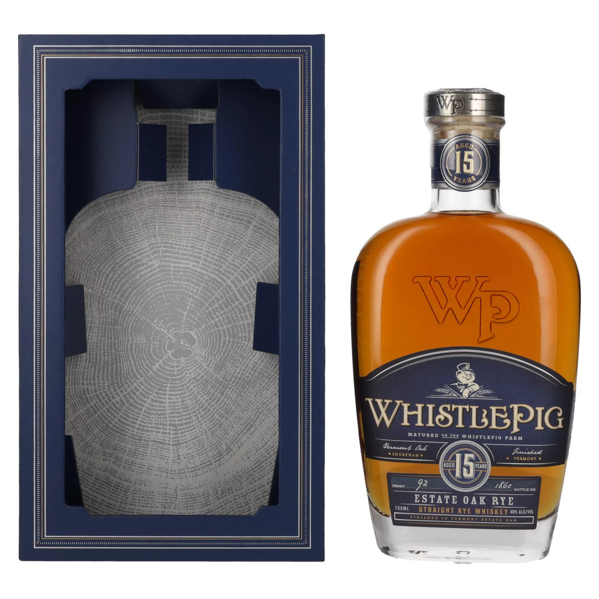 WhistlePig 15 Years Old ESTATE OAK RYE Whiskey 46% ABV 0.7l in a gift box