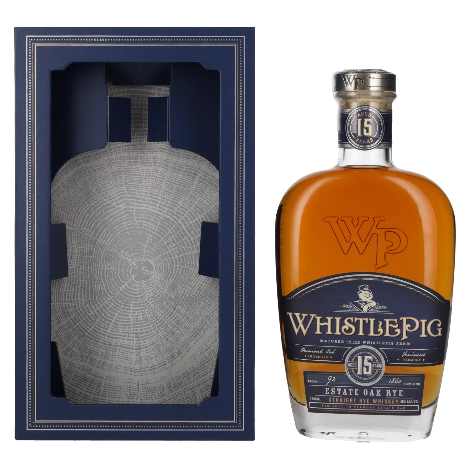 WhistlePig 15 Years Old ESTATE OAK RYE Whiskey 46% Vol. 0,7l in geschenkverpakking