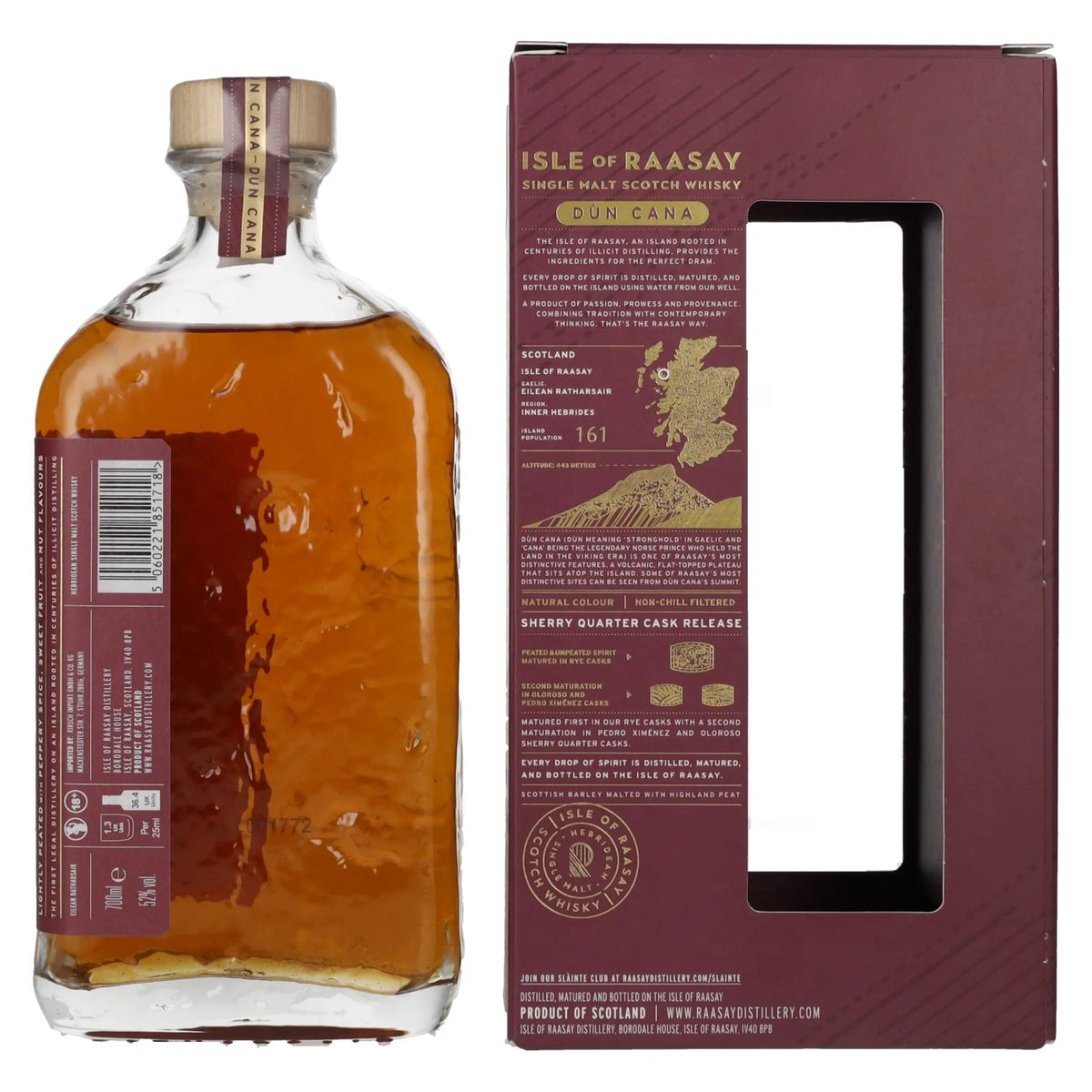 Isle of RAASAY Dùn Cana First Edition Sherry Quarter Cask Single Malt Limited Release 52% Vol. 0,7l in Geschenkbox