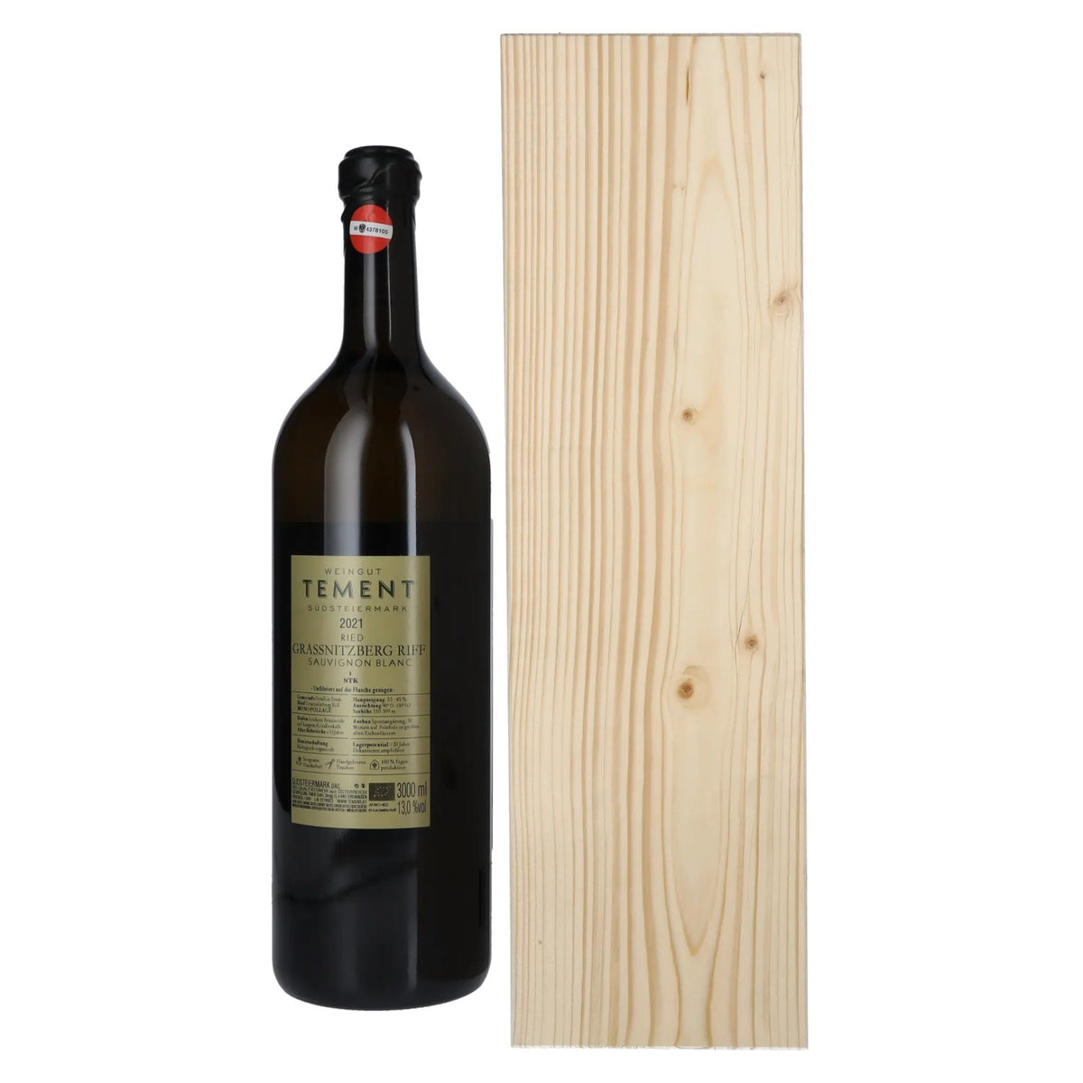Tement Sauvignon Blanc Ried Grassnitzberg Riff Südsteiermark DAC 2021 13 % vol. 3 l en caisse en bois