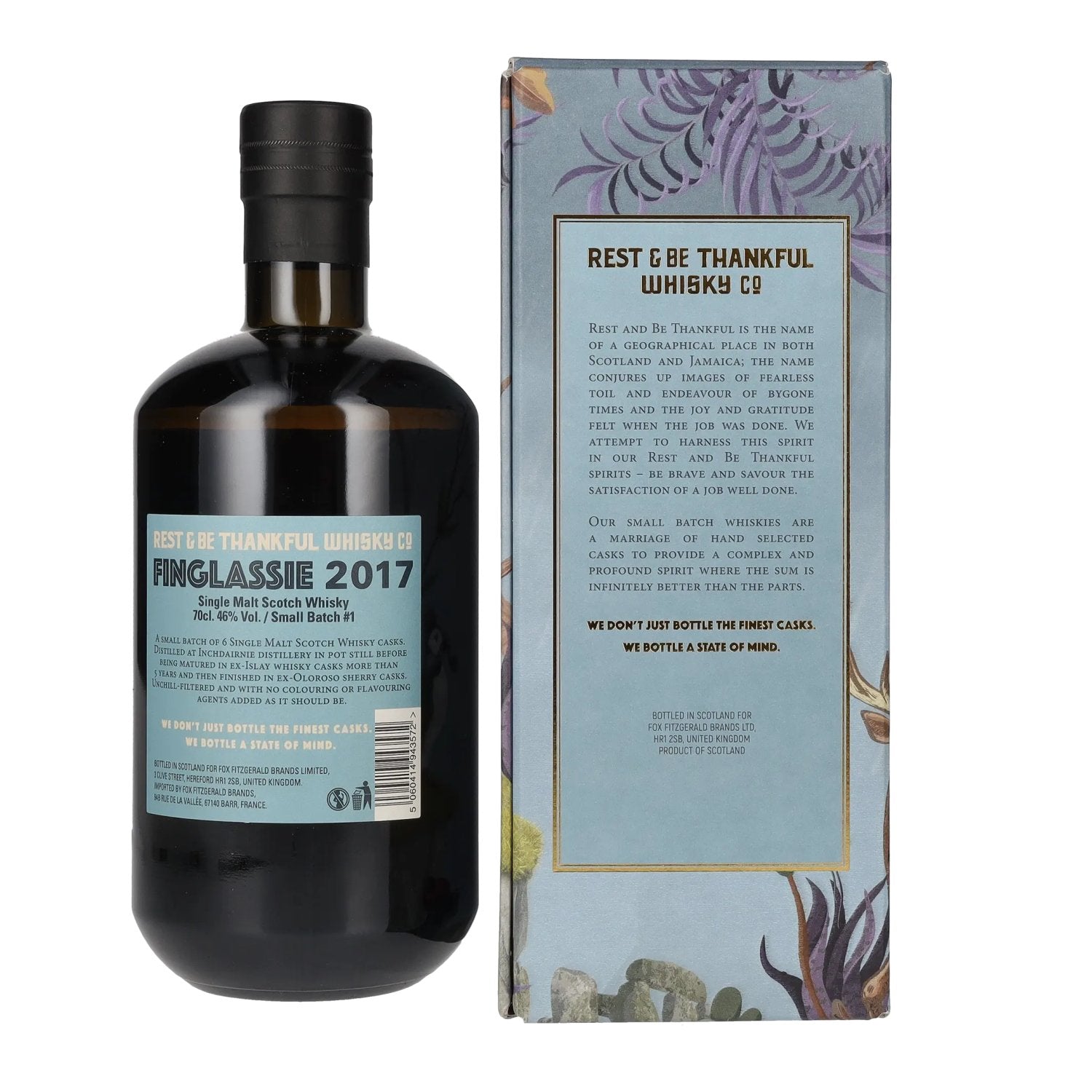 Rest &amp; Be Thankful Finglassie 5 Years Old Single Malt 2017 46% Vol. 0,7l in gift box