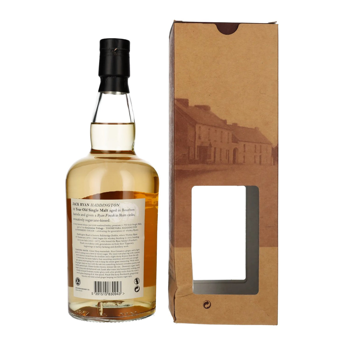 Jack Ryan HADDINGTON 11 Years Old Single Malt Irish Whiskey Rum Cask Reserve 46% Vol. 0,7l in Geschenkbox