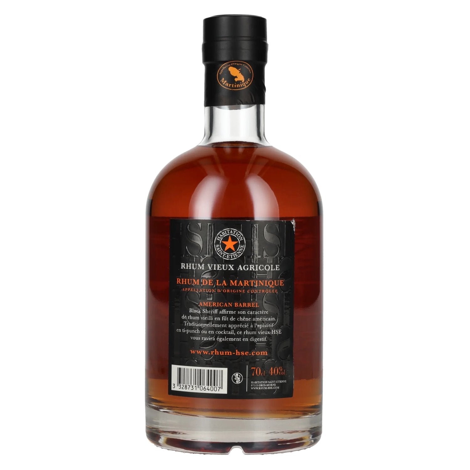 Rhum HSE Vieux Agricole BLACK SHERIFF Amerikaans vat 40% Vol. 0,7l