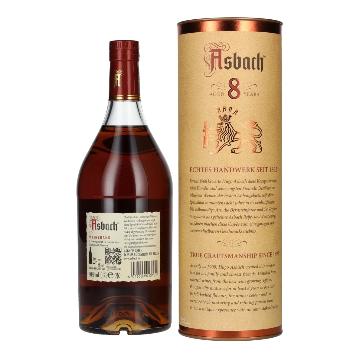 Asbach Privatbrand 8 Years 40% vol. 0.7 l in a gift box