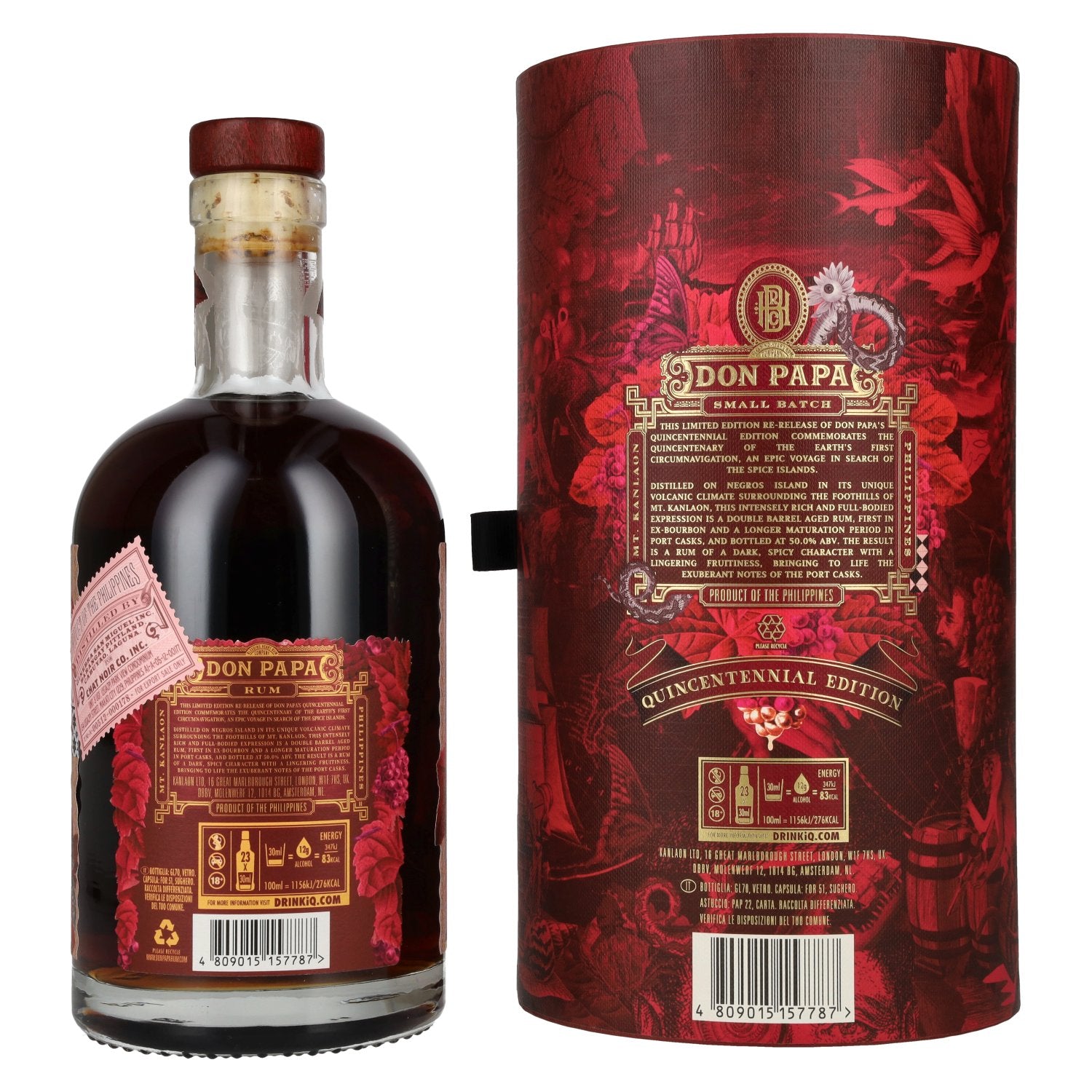 Don Papa 7 Years Old Small Batch Ex-Bourbon & Port Casks Rum Quincentennial Edition 50% Vol. 0,7l in geschenkverpakking