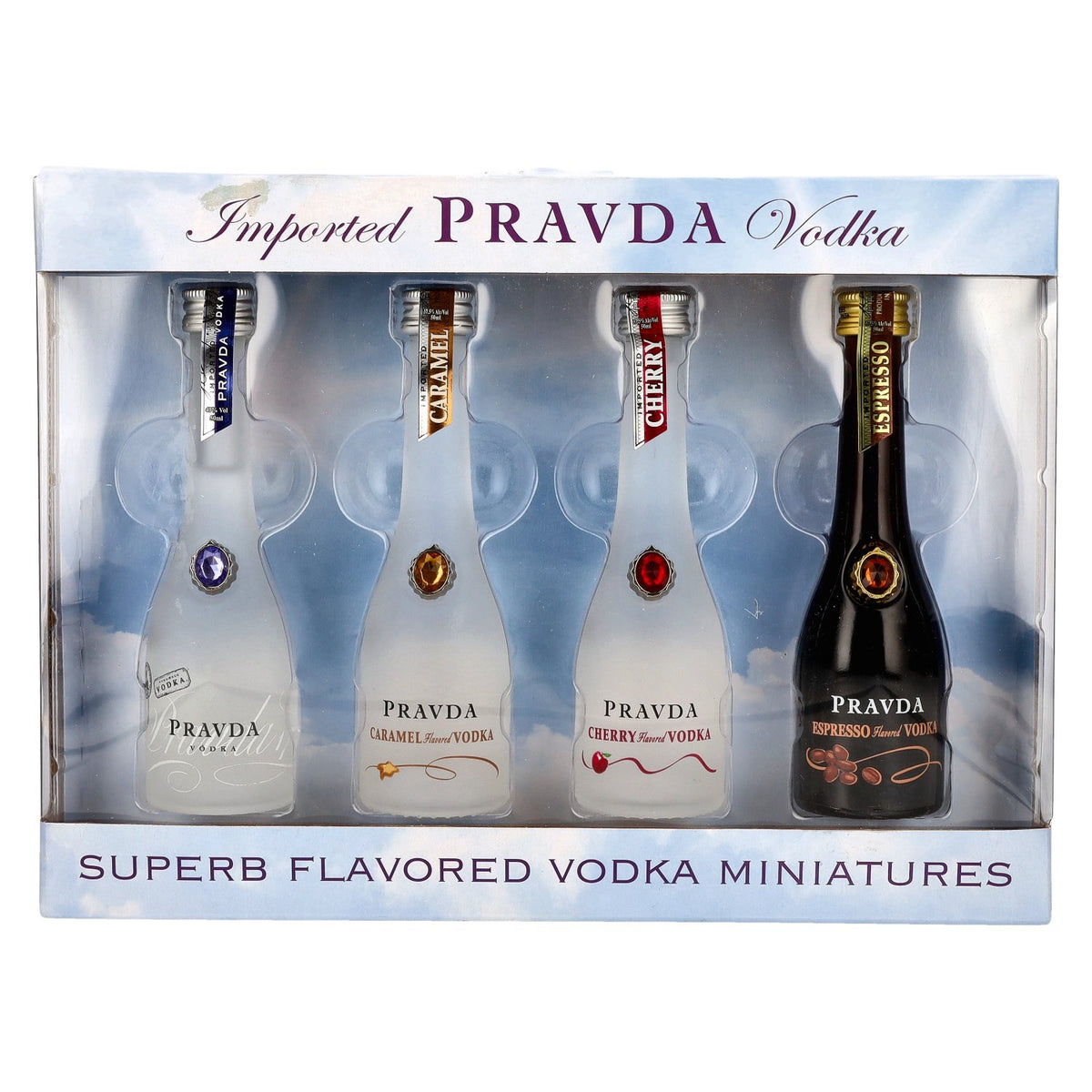 Pravda Vodka 38.1% vol. 4 x 0.05 l
