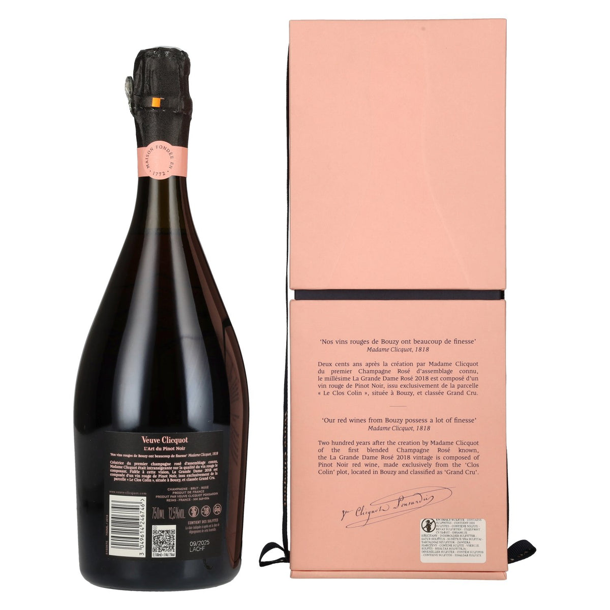 Veuve Clicquot Champagne LA GRANDE DAME Brut ROSÉ 2018 12.5% ABV 0.75l in a gift box