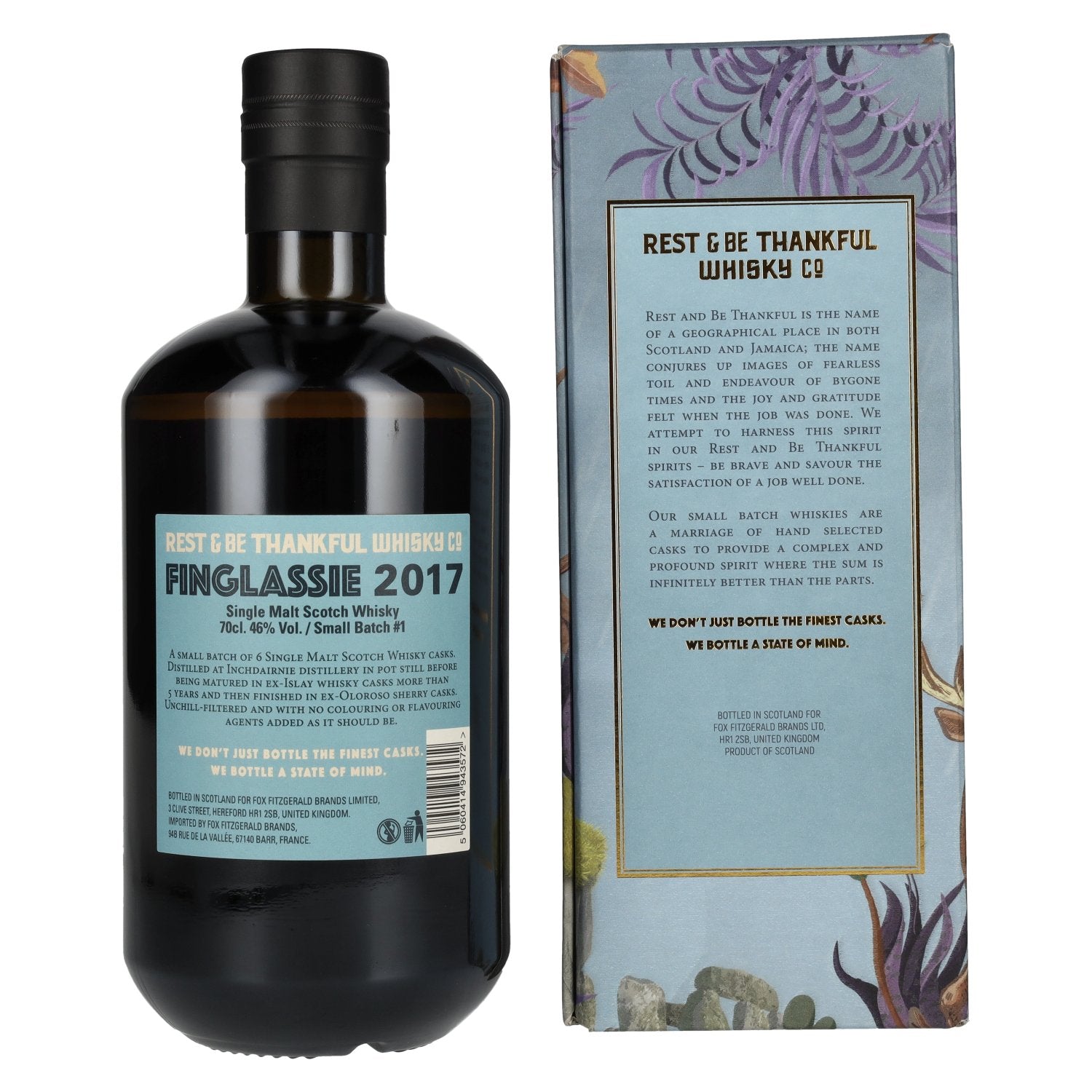 Rest &amp; Be Thankful Finglassie 5 Years Old Single Malt 2017 46% Vol. 0,7l in geschenkverpakking