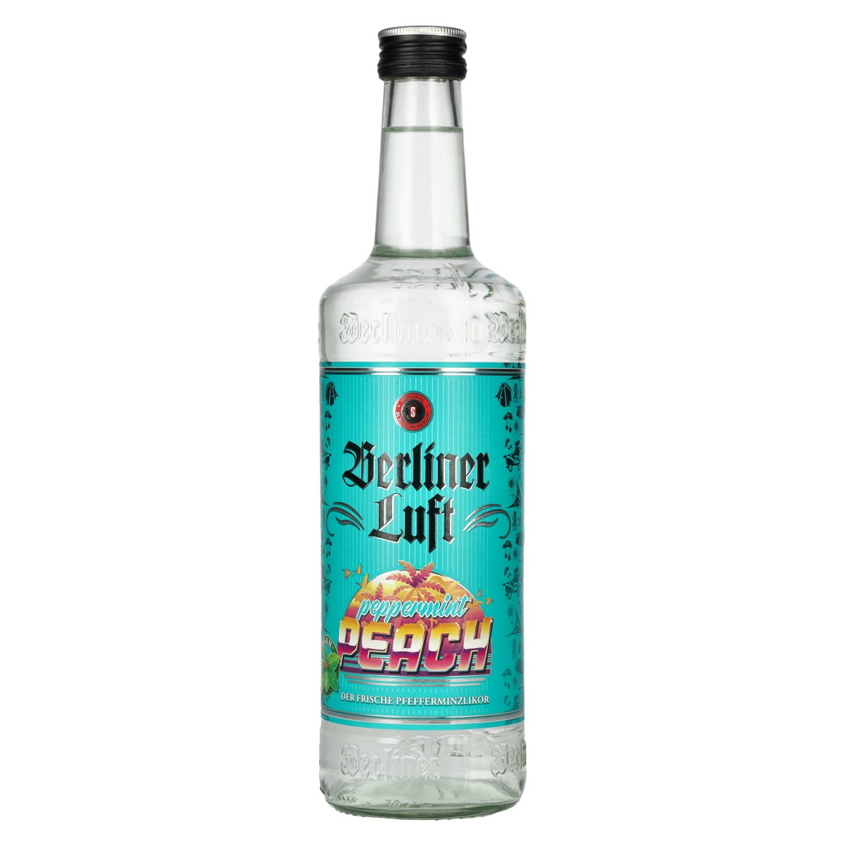 Berliner Luft PEPPERMINT PEACH : la liqueur rafraîchissante à la menthe poivrée, 18 % vol., 0,7 l