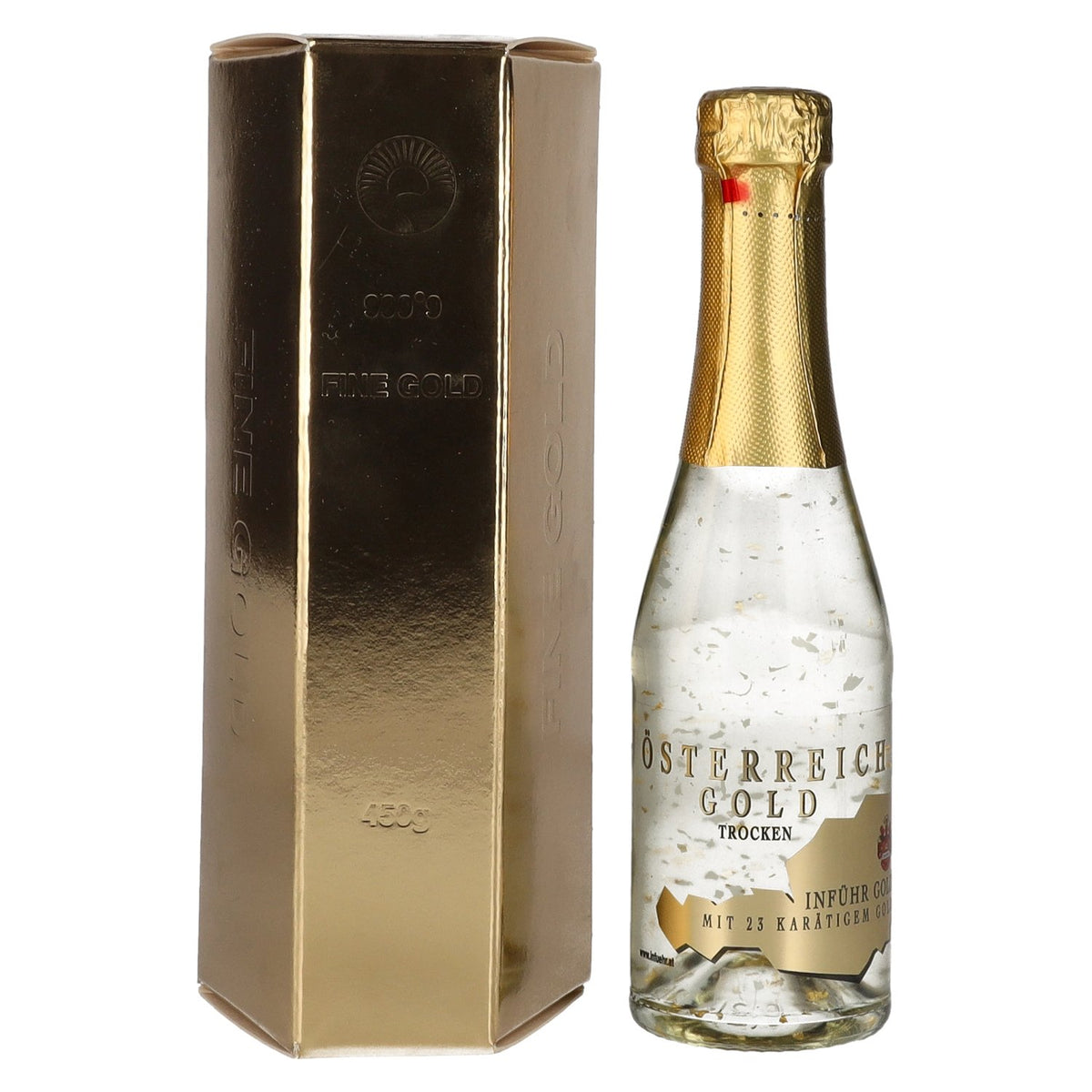 Austrian Gold – with 23-carat gold leaf, 9.5% ABV, 0.2 l, in a gift box