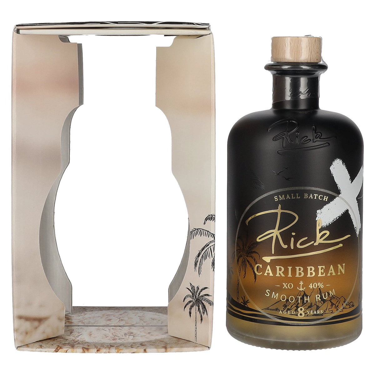 Rick Caribbean XO, rhum doux de 8 ans d'âge, 40 % vol., 0,5 l, dans un coffret cadeau