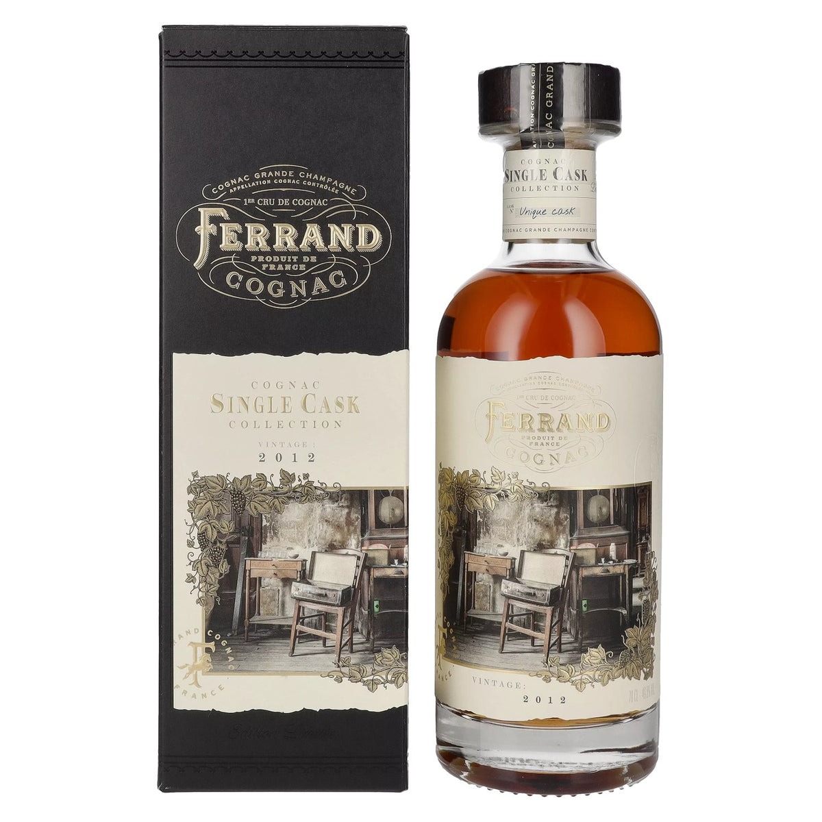 Cognac Ferrand SINGLE CASK Collection Vintage 2012 49,8% vol. 0,7 l in geschenkverpakking
