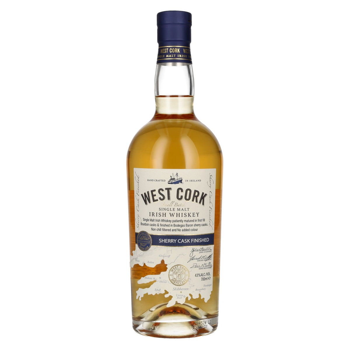 West Cork SHERRY CASK FINISHED Irish Single Malt Whiskey 43 % vol. 0,7 l