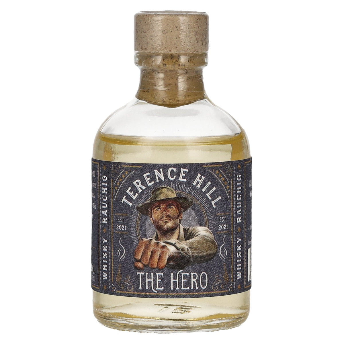 Terence Hill THE HERO Whisky, rokerig, 49% vol., 0,05 l