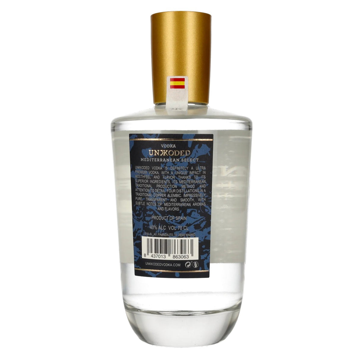 Vodka Unkkoded Mediterranean Select 40 % vol. 0,7 l