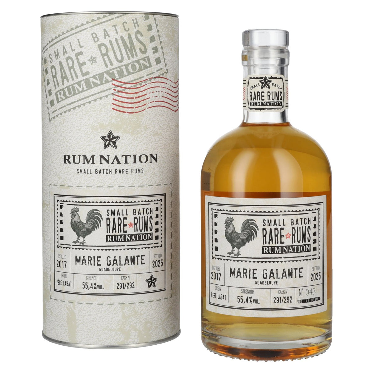 Rum Nation Rare Rums MARIE GALANTE Guadeloupe 2017/2025 55.4% ABV 0.7l in a gift box