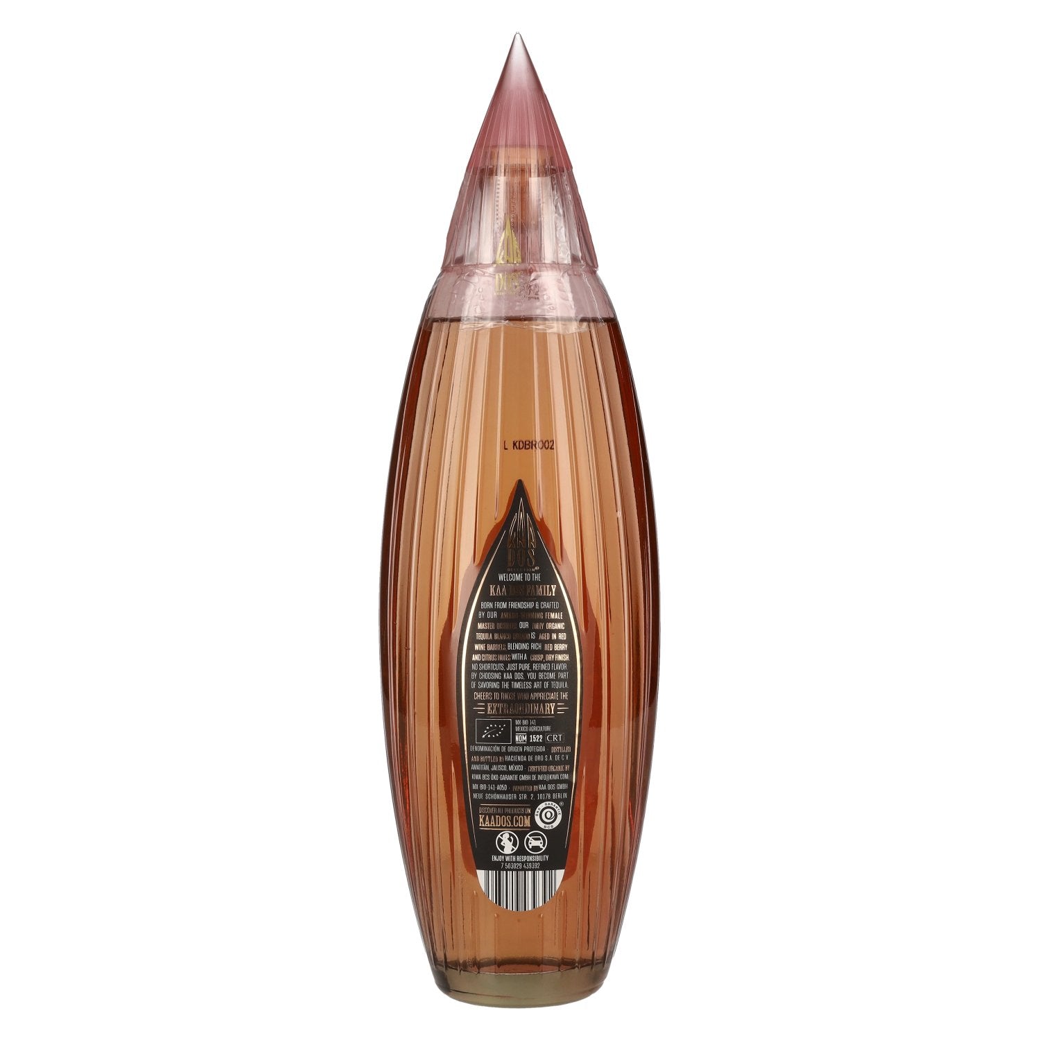 Kaa Dos Selection Organic Tequila BLANCO ROSADO 100% Puro de Agave Azul 40% Vol. 0,7l