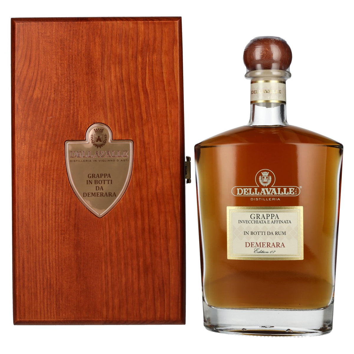 Dellavalle Grappa Demerara Aged in Rum Casks Edition 07 42% ABV 0.7l in a wooden box
