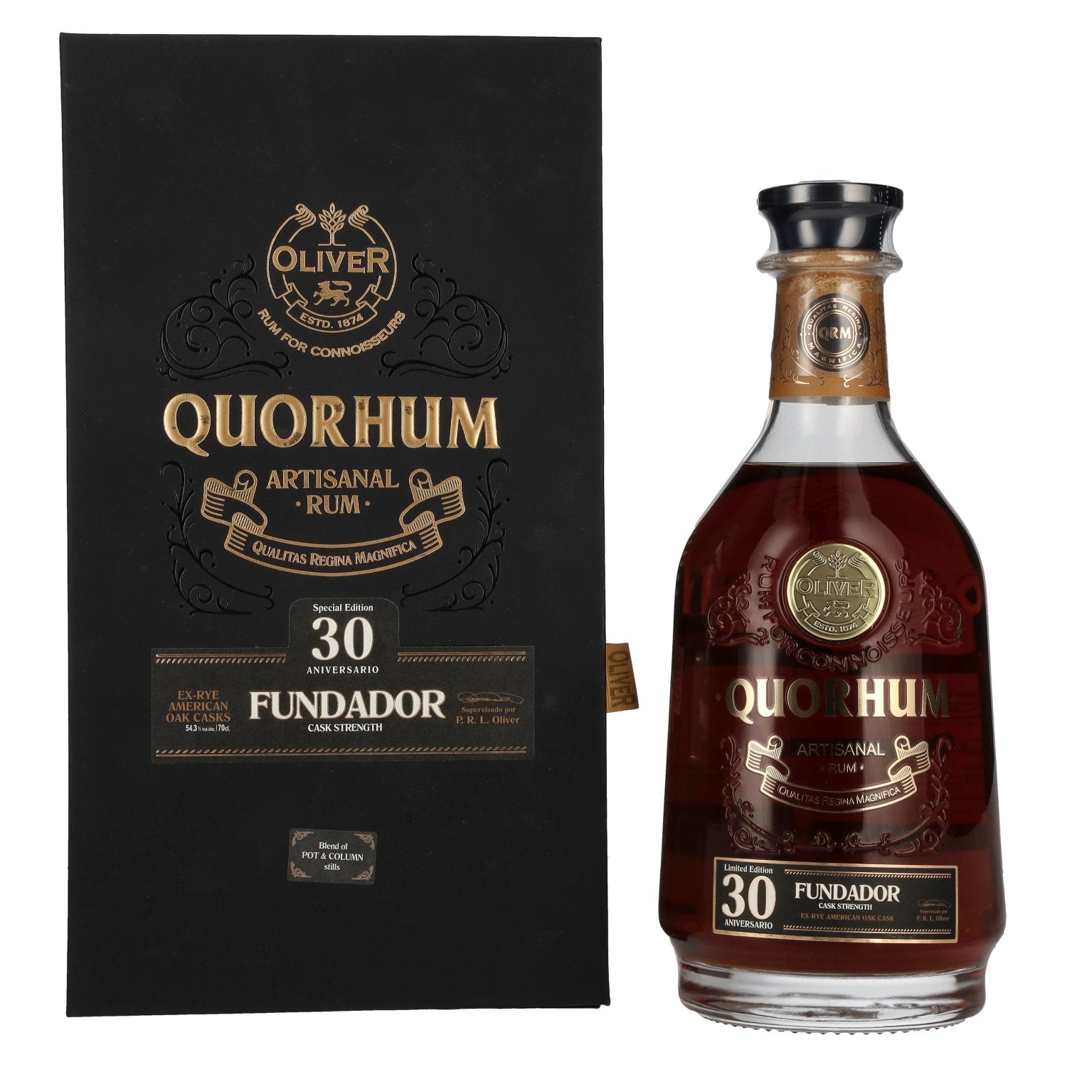Ron Quorhum 30 Aniversario FUNDADOR Cask Strength Limited Edition 54,3% Vol. 0,7l in gift box