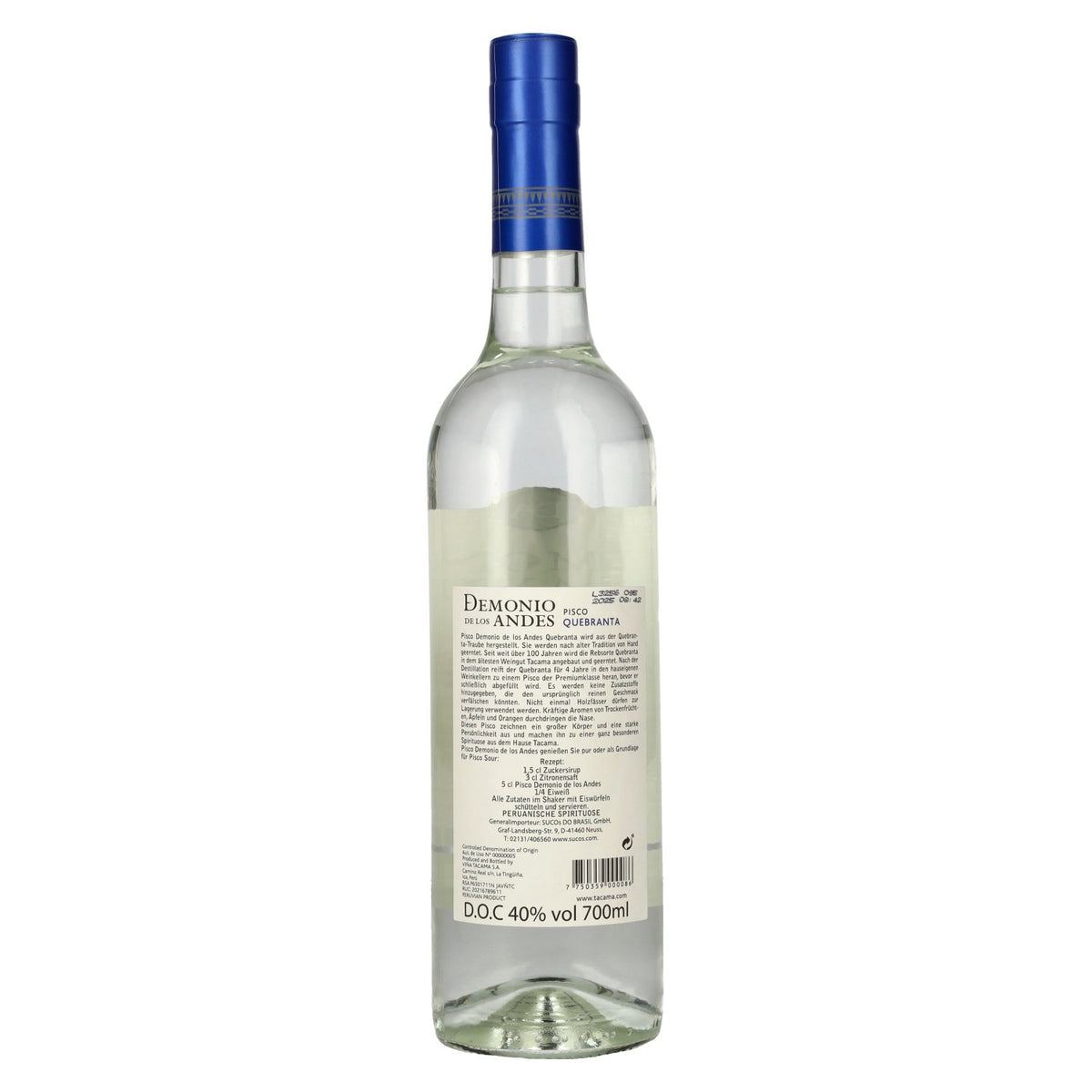 Tacama Demonio de los Andes QUEBRANTA Pisco 40 % vol. 0,7 l