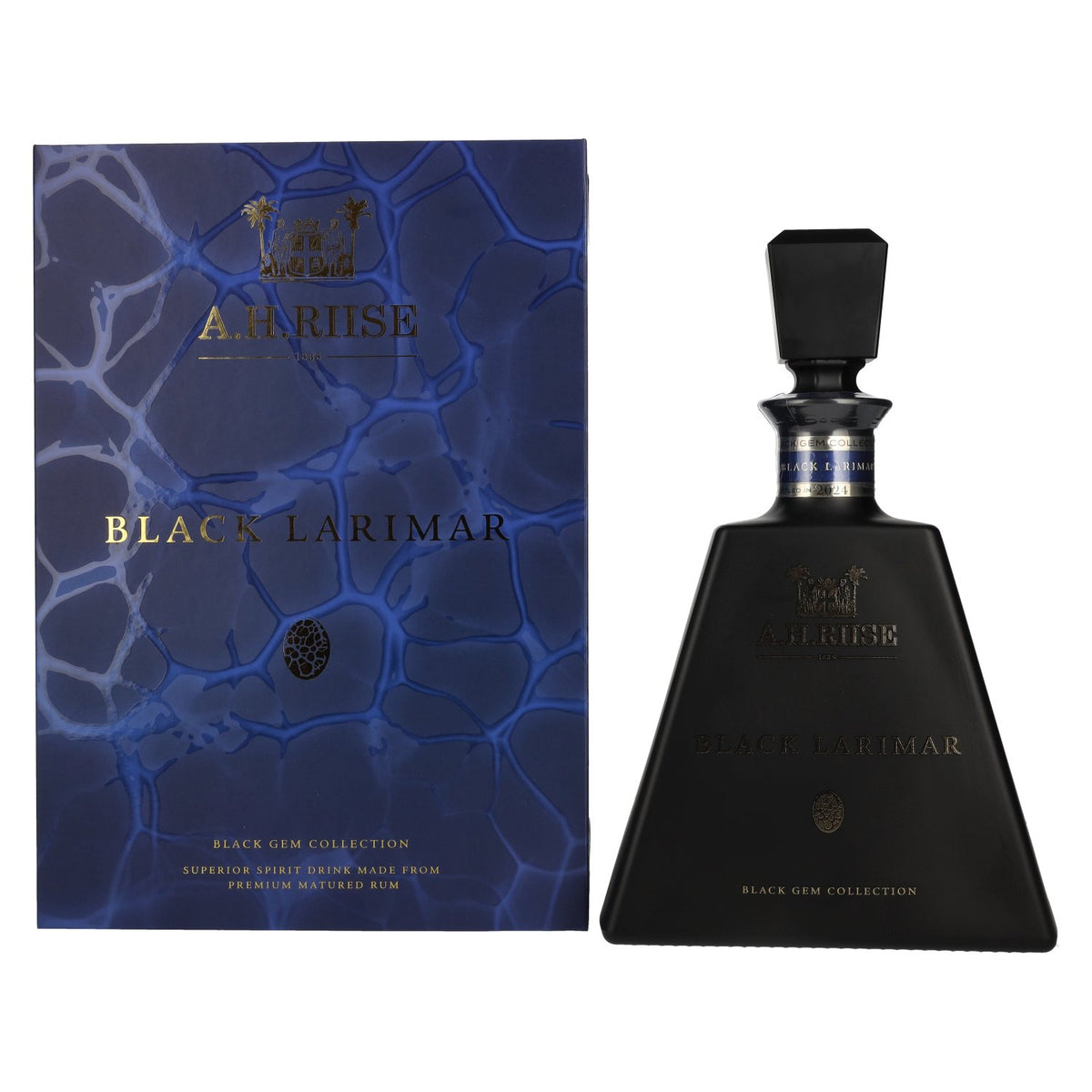 A.H. Riise Black BLACK LARIMAR Gem Collection Gedistilleerde drank 45,2% Vol. 0,7l in geschenkverpakking