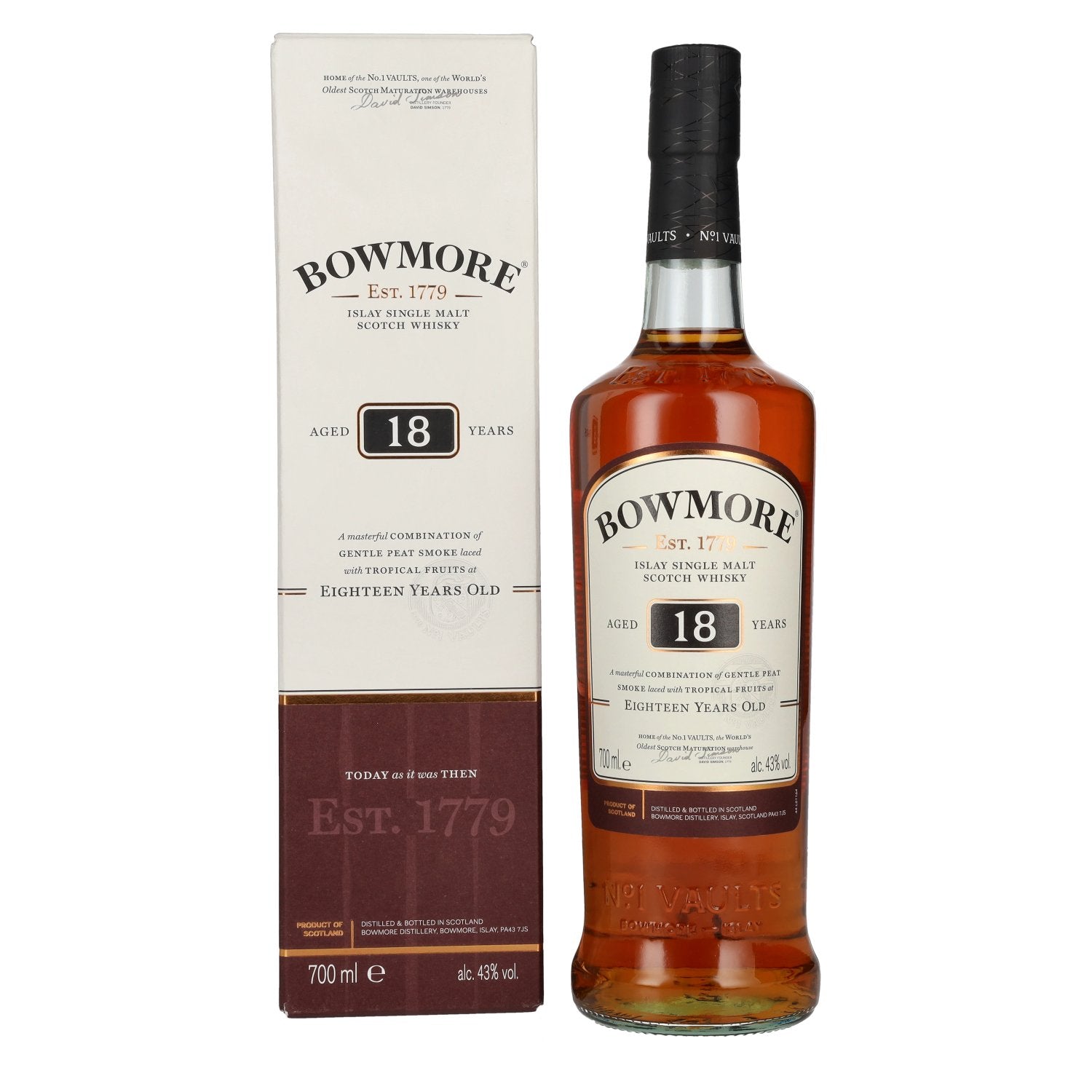 Bowmore 18 Years Old Islay Single Malt Scotch Whisky 43% Vol. 0,7l in Geschenkbox