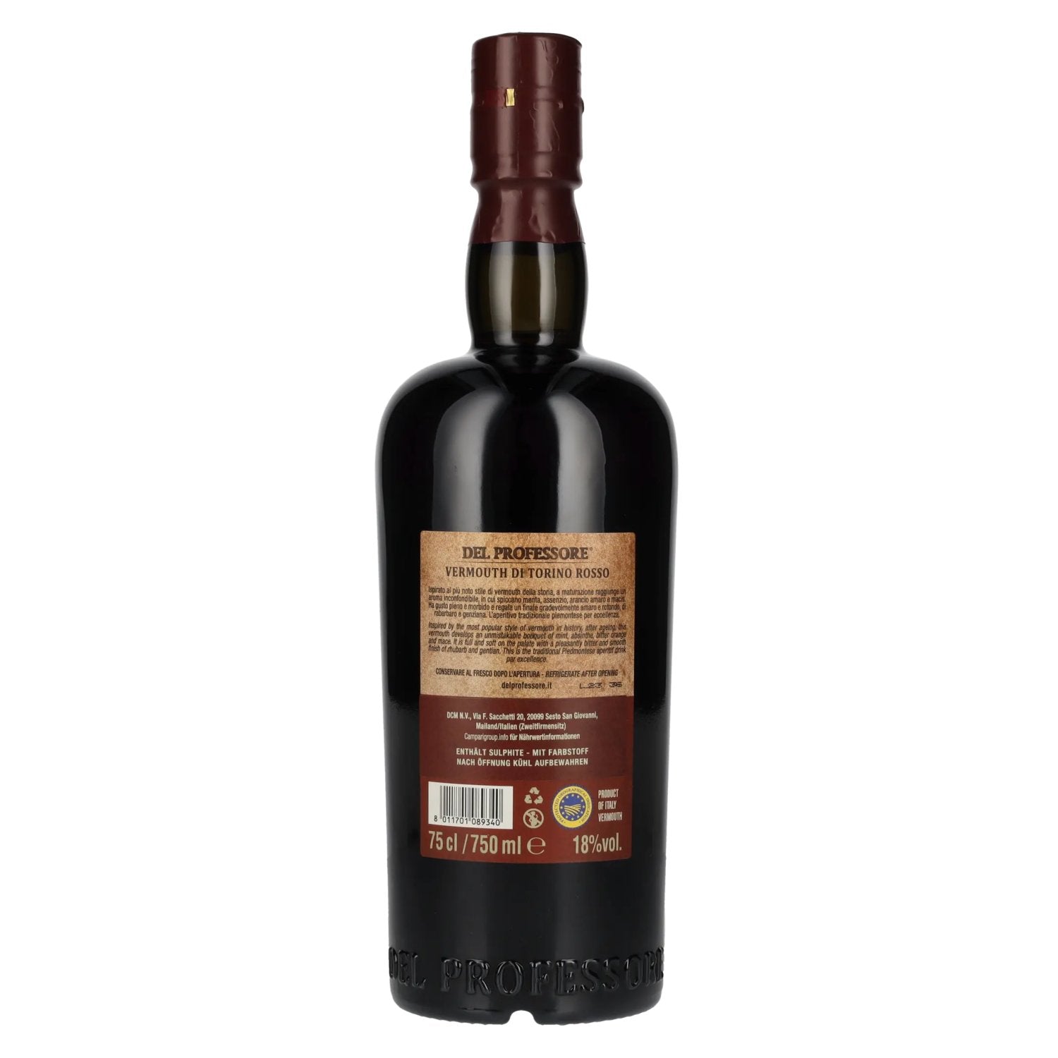 Del Professore Vermouth di Torino ROSSO 18% Vol. 0,75l