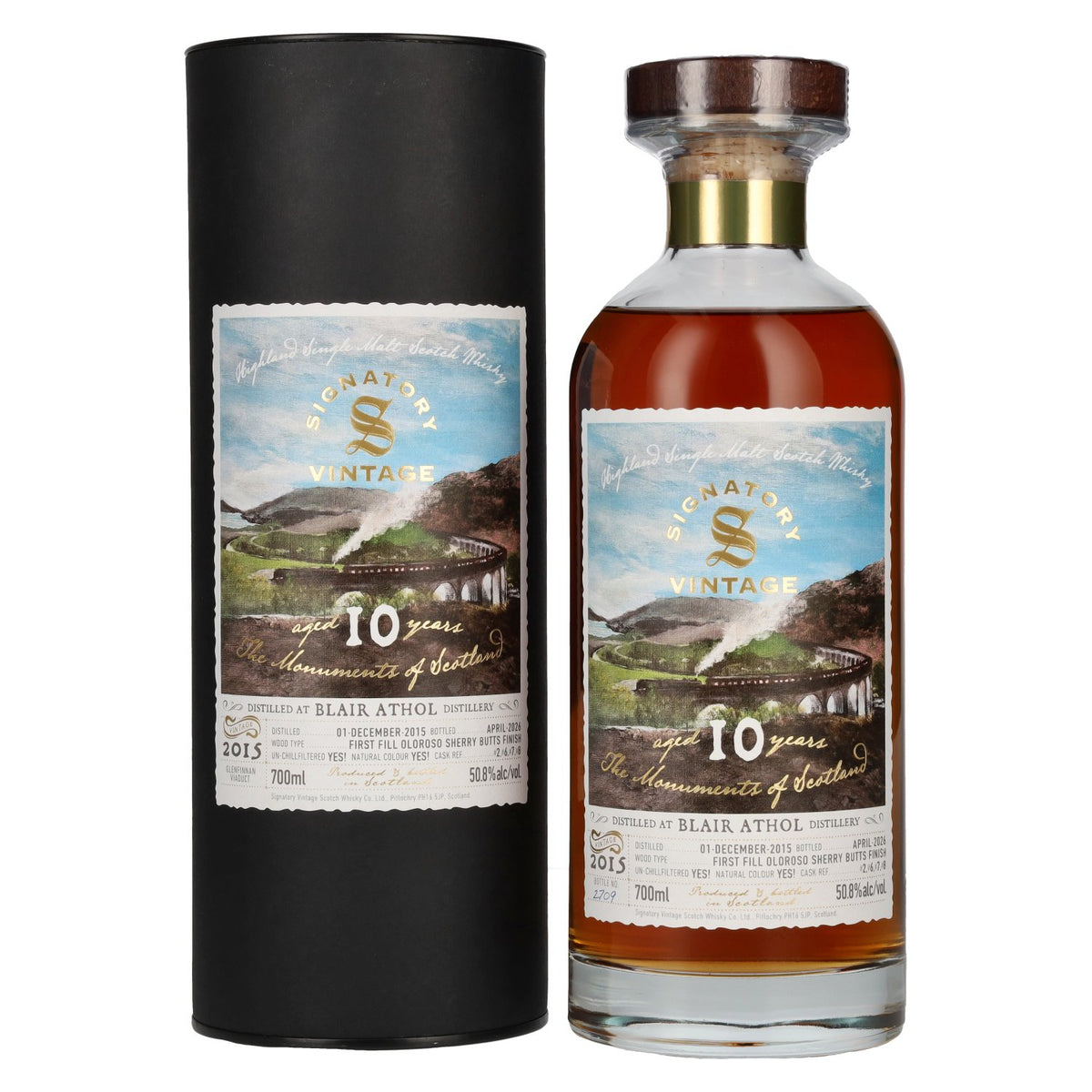 Signatory Vintage Blair Athol 10 Years Old 1st Fill Oloroso Sherry Butt Monuments 2015 50.8% ABV 0.7l in a gift box