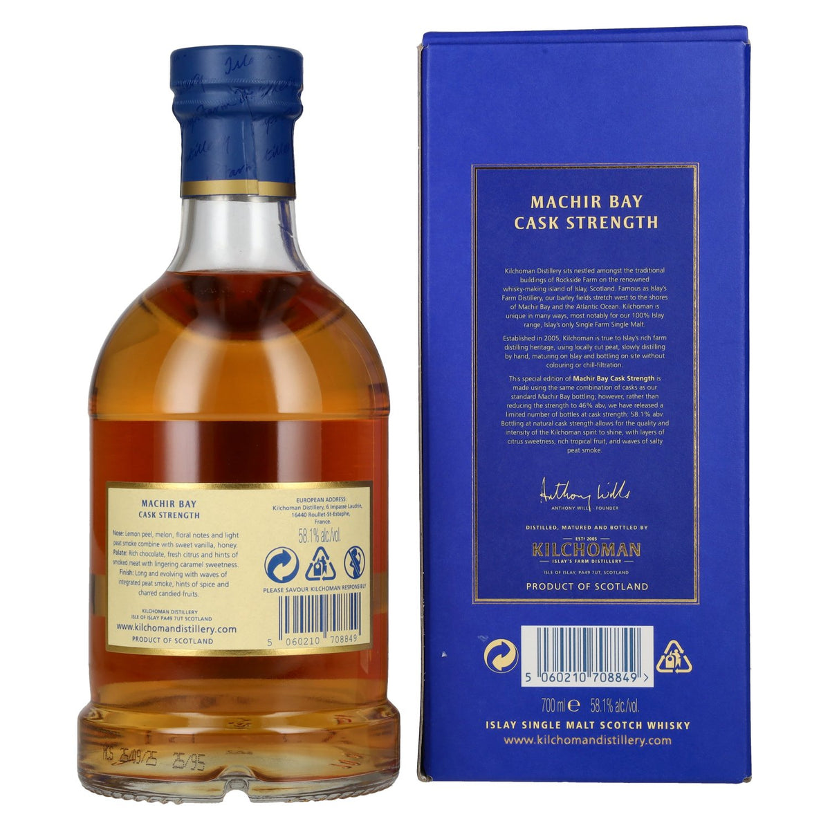 Kilchoman MACHIR BAY Cask Strength Islay Single Malt Scotch Whisky Edition 2025 58,1% Vol. 0,7l in Geschenkbox