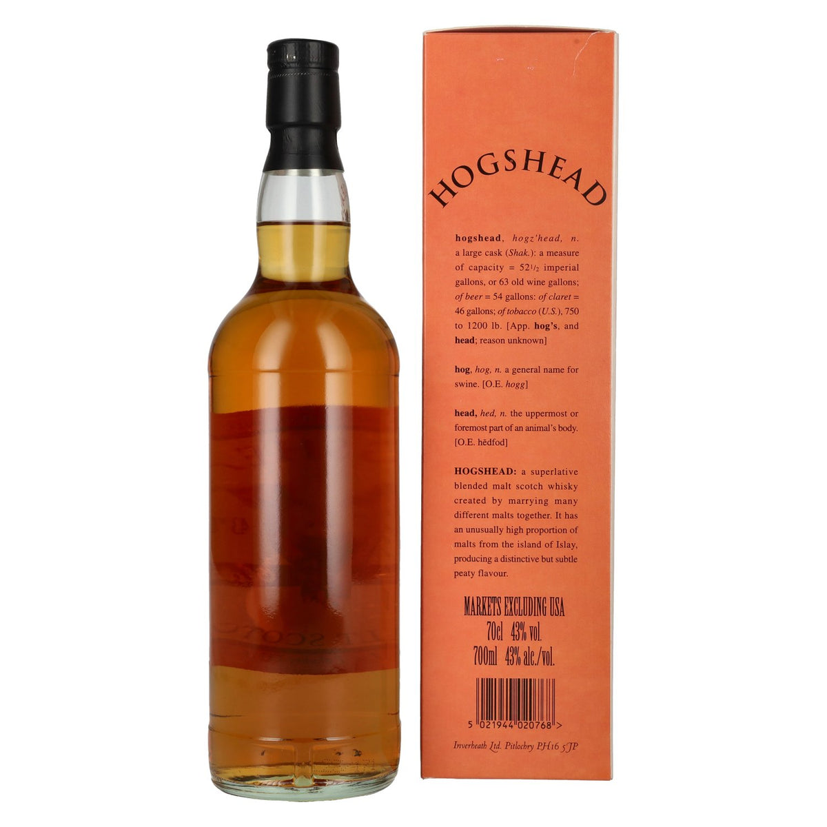 Hogshead Fine Old Blended Malt Scotch Whisky 43% ABV, 0.7l in a gift box