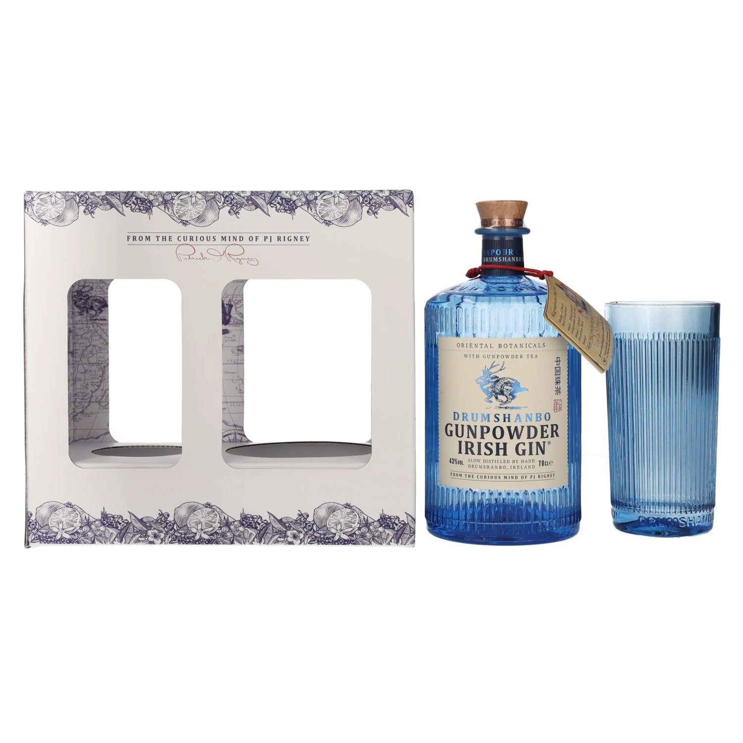 Drumshanbo Gunpowder Irish Gin 43% Vol. 0,7l in Geschenkbox mit Glas