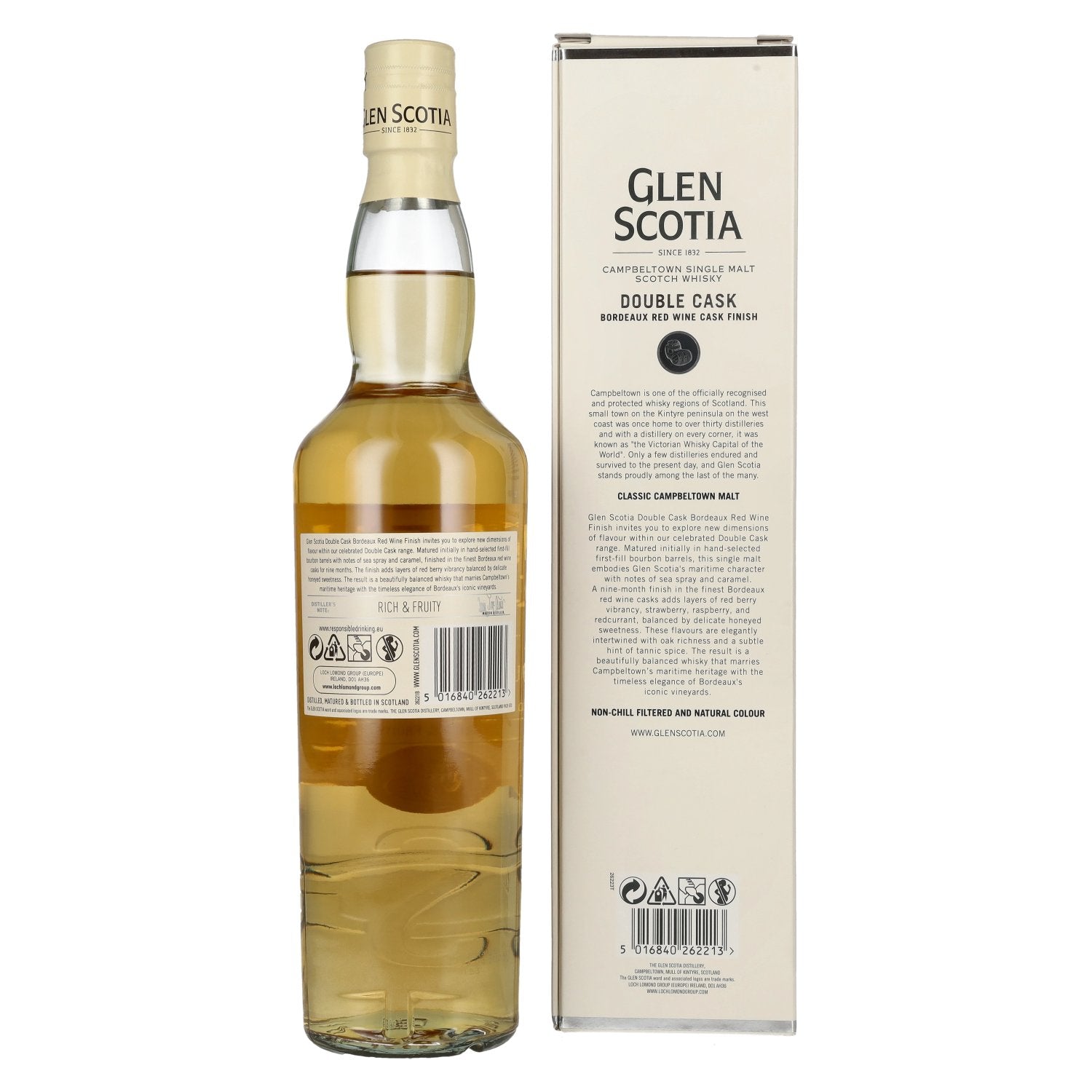 Glen Scotia DOUBLE CASK Bordeaux Red Wine Cask Single Malt Scotch Whisky 46% Vol. 0,7l in geschenkverpakking