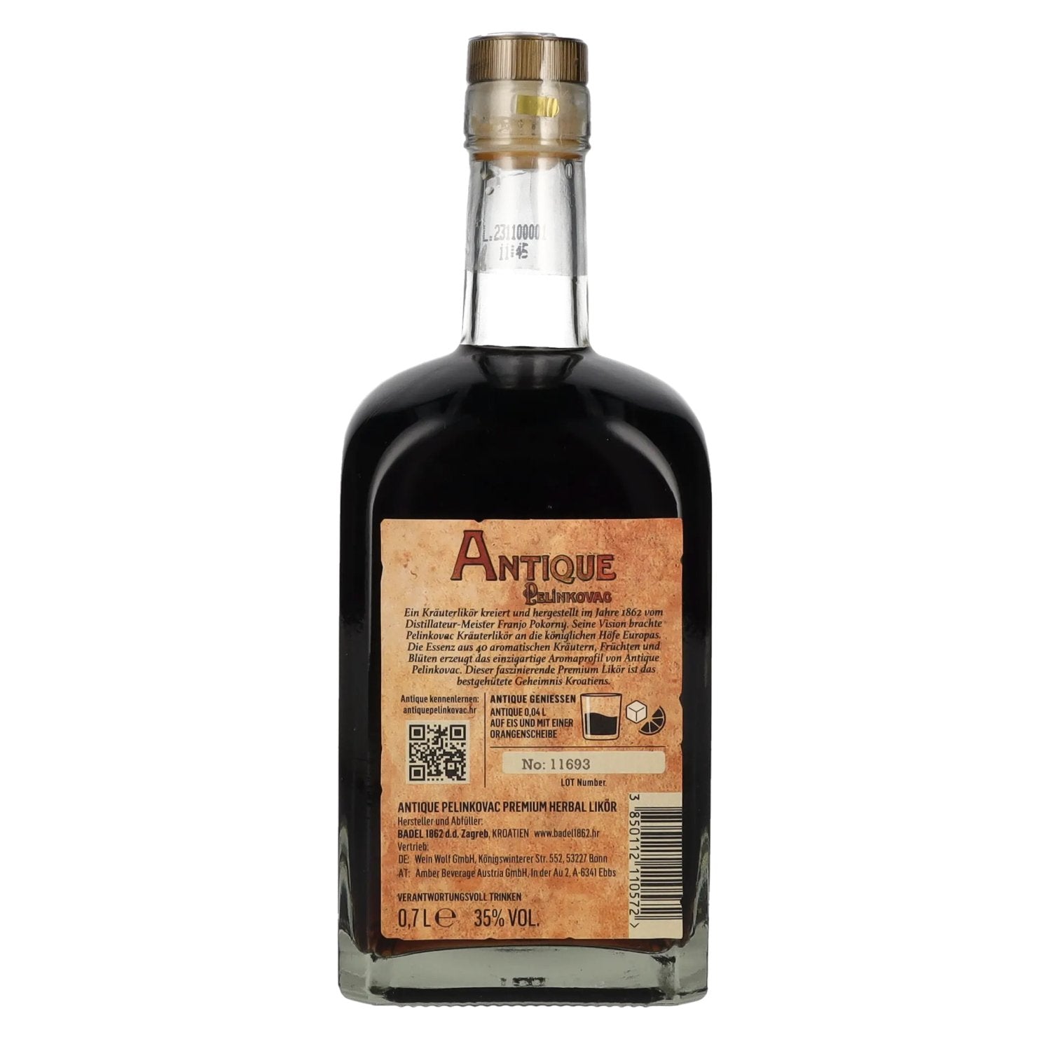 Badel Antiek Pelinkovac Premium Kruidenlikeur 35% Vol. 0,7l