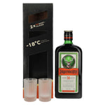 Jägermeister 35 % vol., 0,7 l, dans un coffret cadeau avec 2 verres à shot
