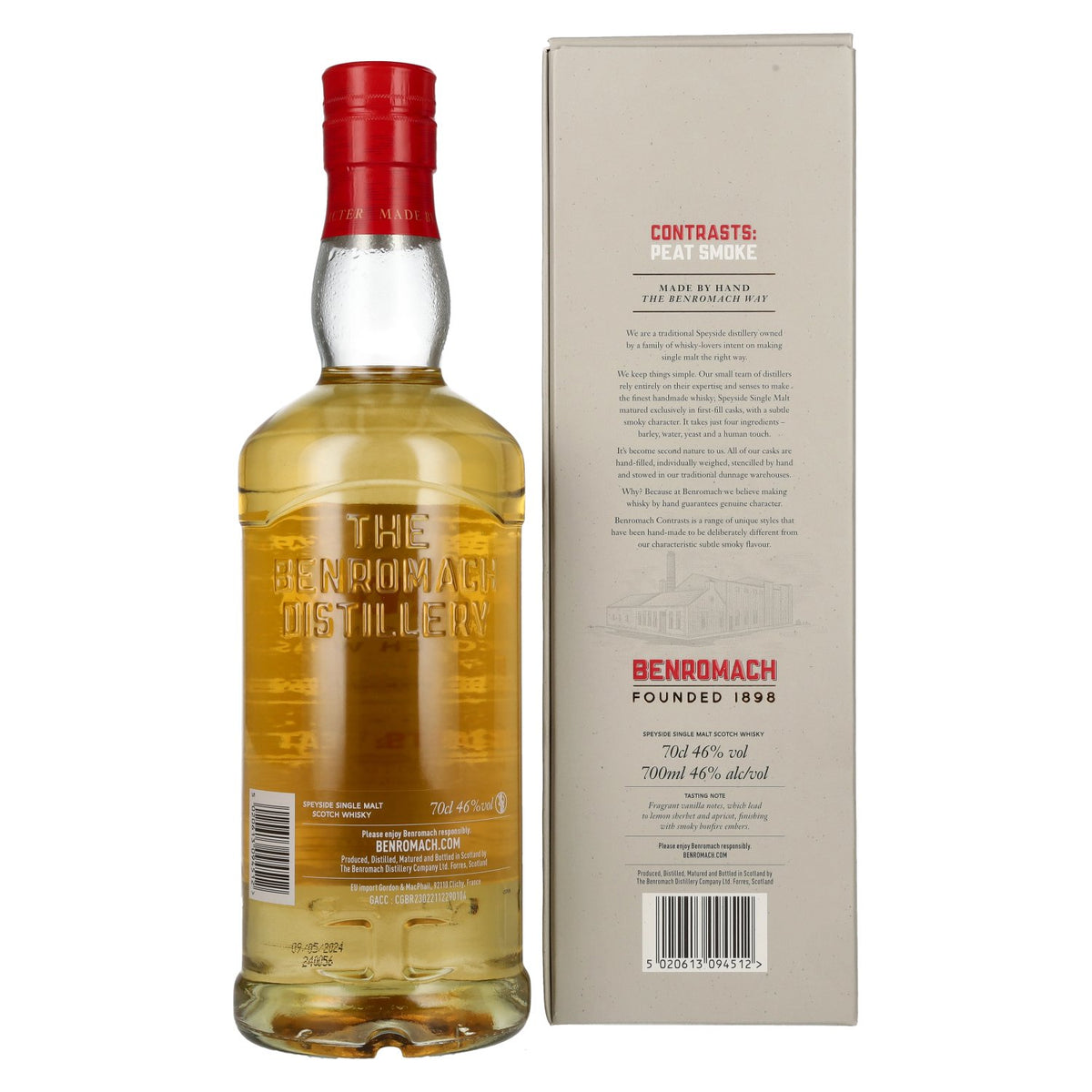 Benromach PEAT SMOKE Speyside Single Malt 2014 46% Vol. 0,7l in Geschenkbox