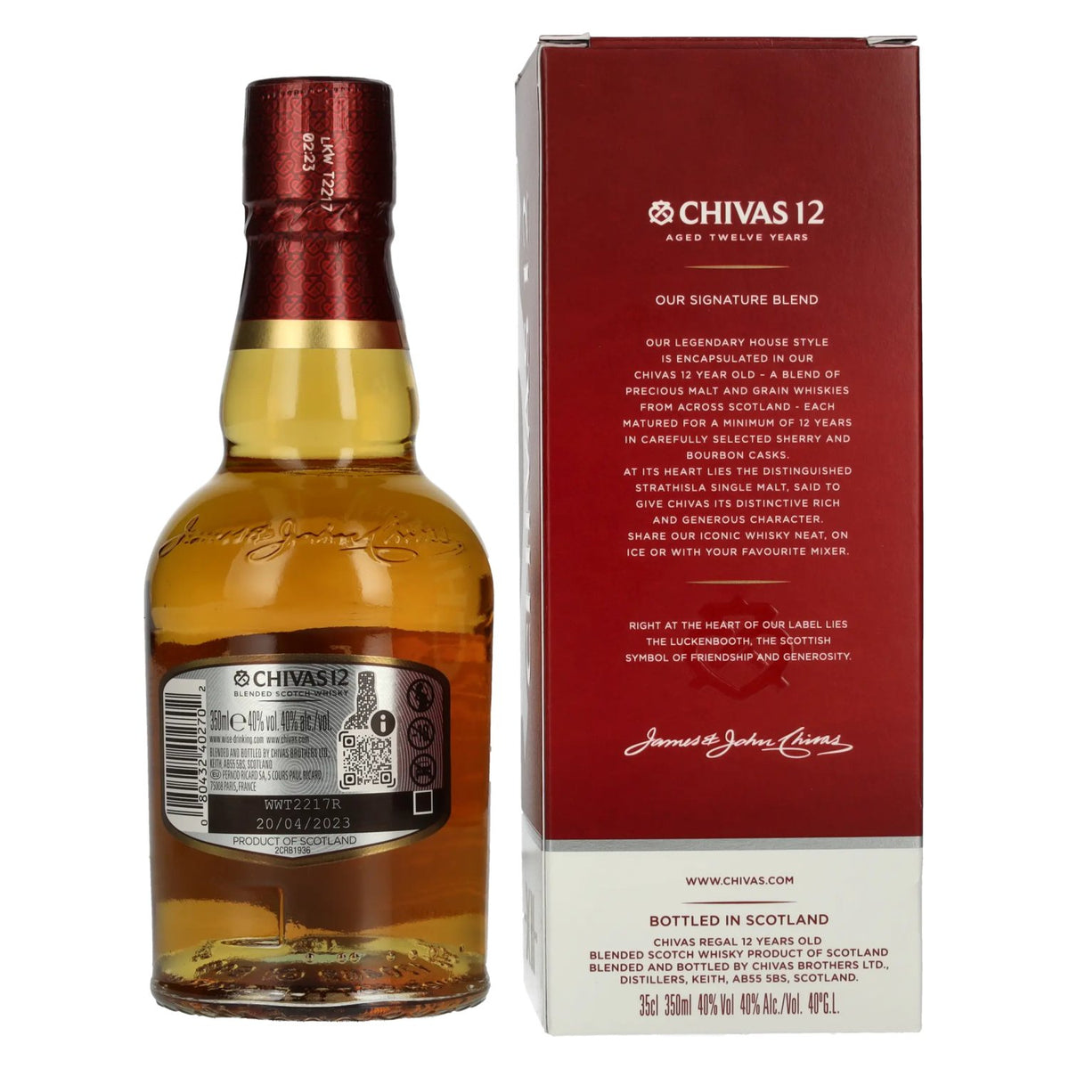 Chivas Regal 12-Year-Old Blended Scotch Whisky, 40% ABV, 0.35 litres, in a gift box