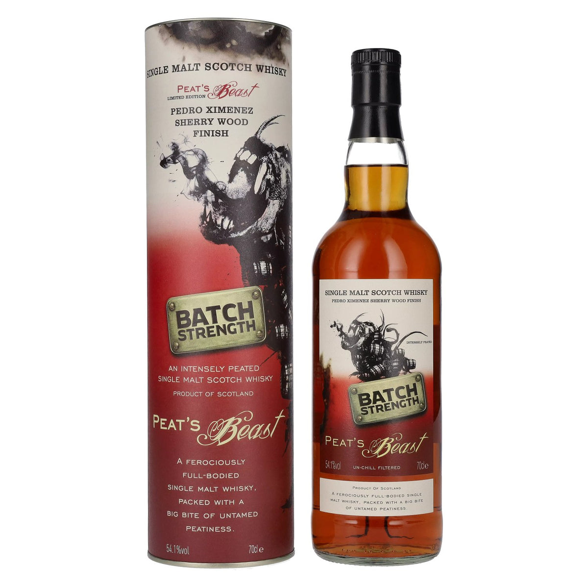 Peat's Beast BATCH STRENGTH Pedro Ximenez Sherry Wood Finish 54.1% vol. 0.7l in a gift box