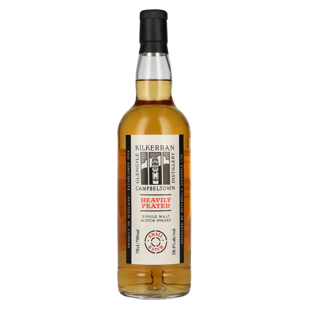 Kilkerran Glengyle Distillery – Whisky single malt fortement tourbé, petit lot, lot n° 12, 58,4 % vol., 0,7 l