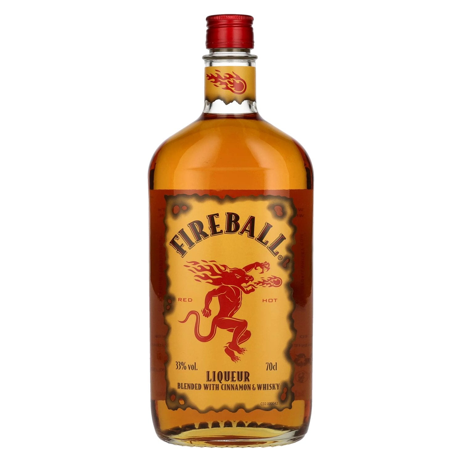 Fireball RED HOT Likeur met Kaneel &amp; Whisky 33% Vol. 0,7l